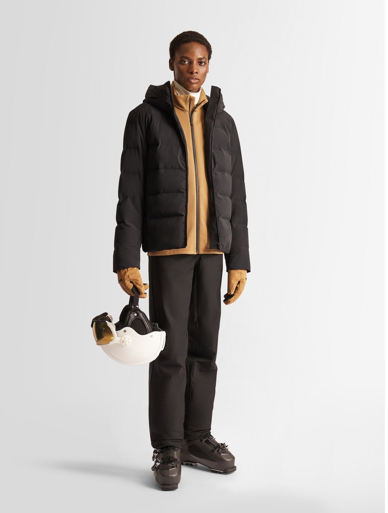FUSALP Blouson de ski constant col montant coupe oversize Noir