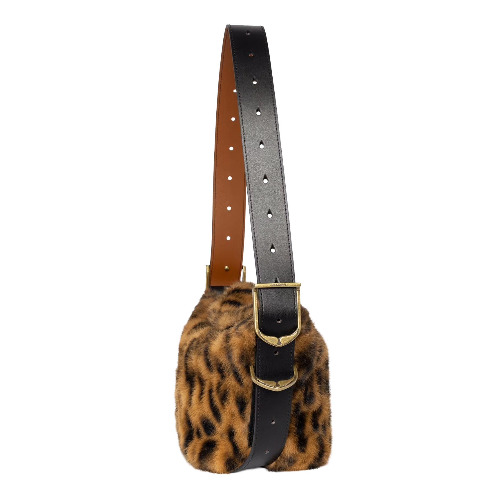 Sac bandoulière en fausse fourrure baby jane ZADIG&VOLTAIRE Marron