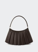 Sac moyen Lenglen plissé en cuir LENGLEN BAG Coffee bean