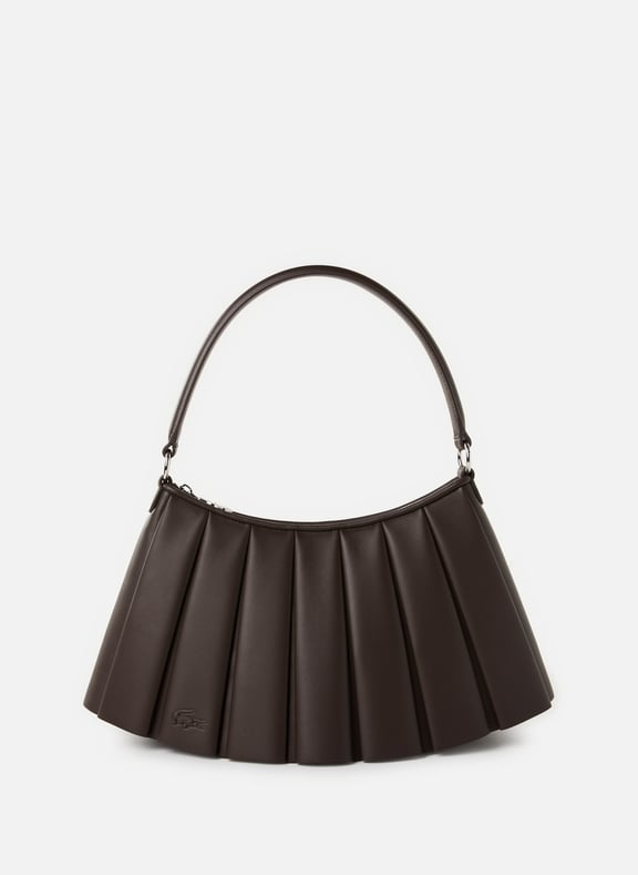 Pleated leather bag Brown by LACOSTE LACOSTE Pleated leather bag Brown