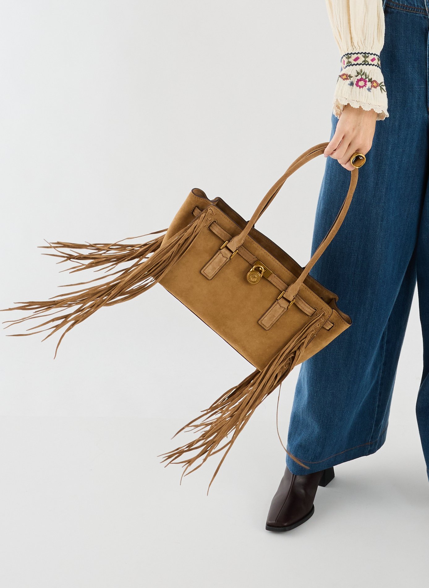 Sac à main Hamilton en cuir  MICHAEL KORS Marron