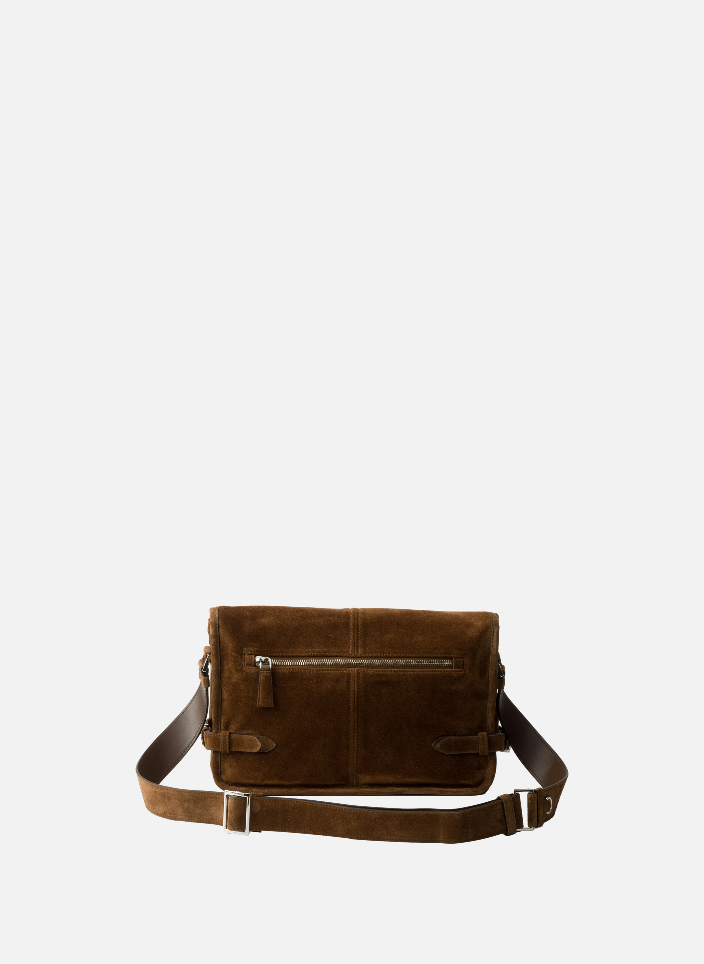 Sac à bandoulière en suède PRADA Marron