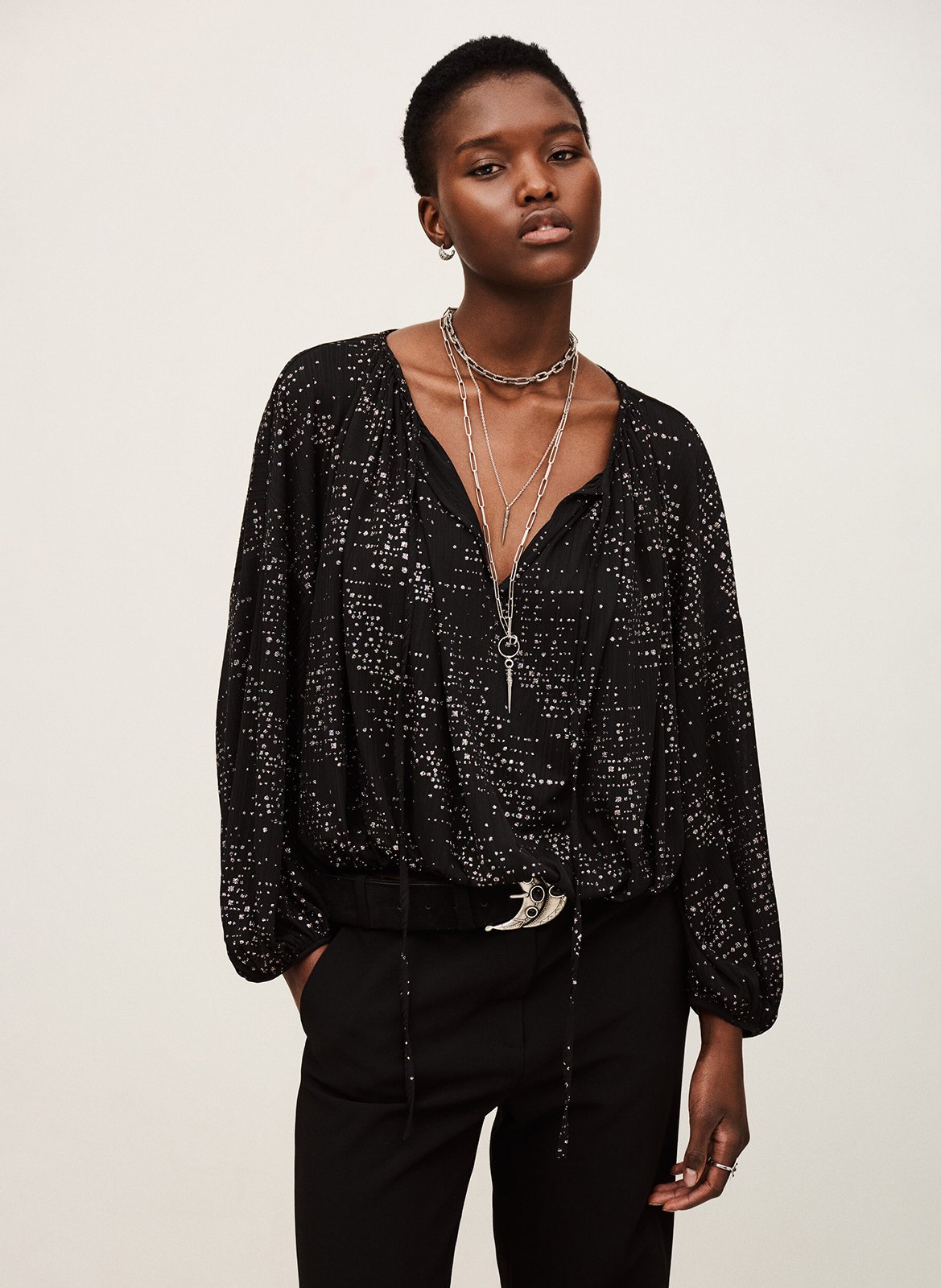 Blouse ample à détail brillant torny BA&SH Noir