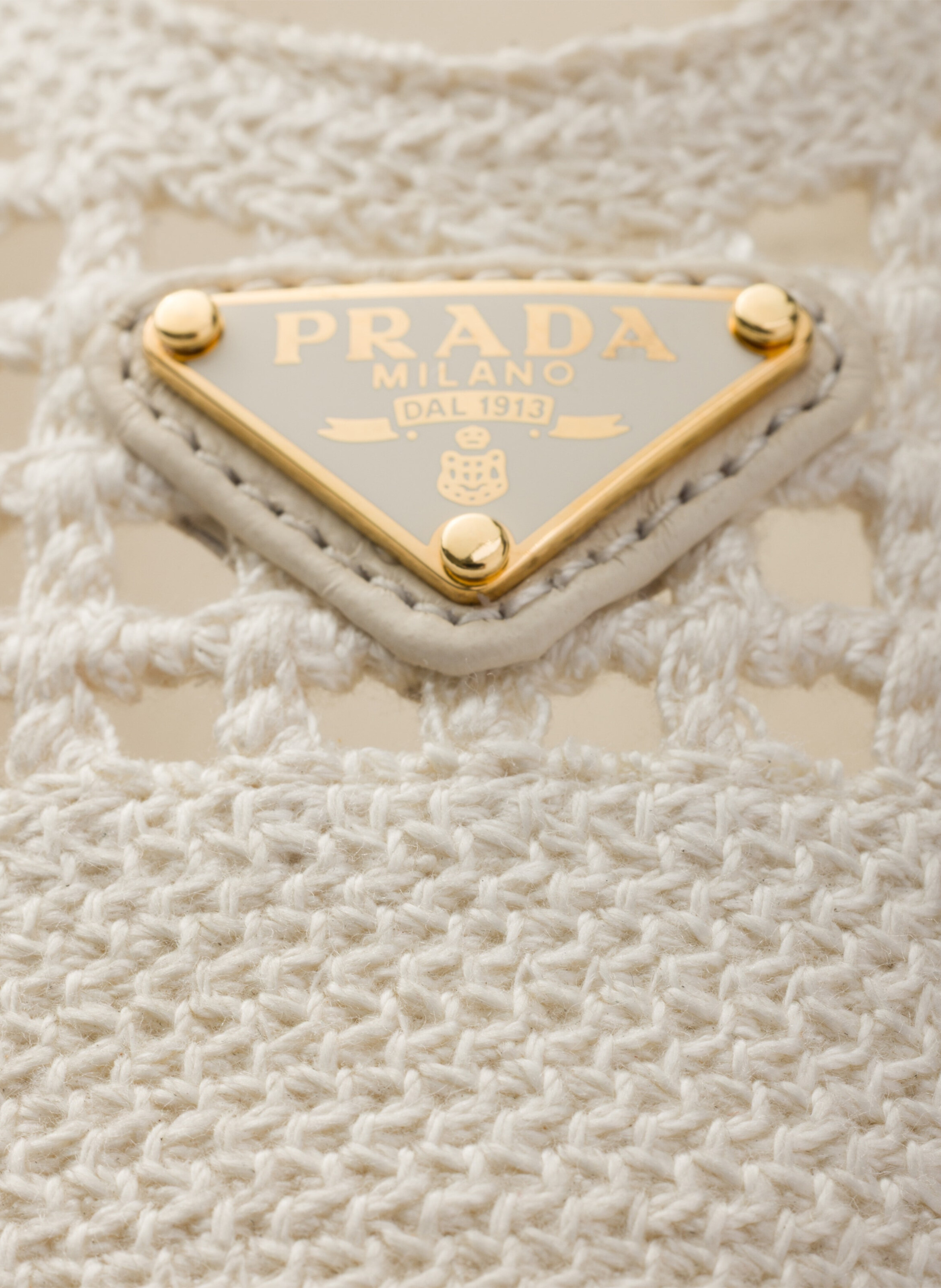 Ballerines en crochet PRADA Beige