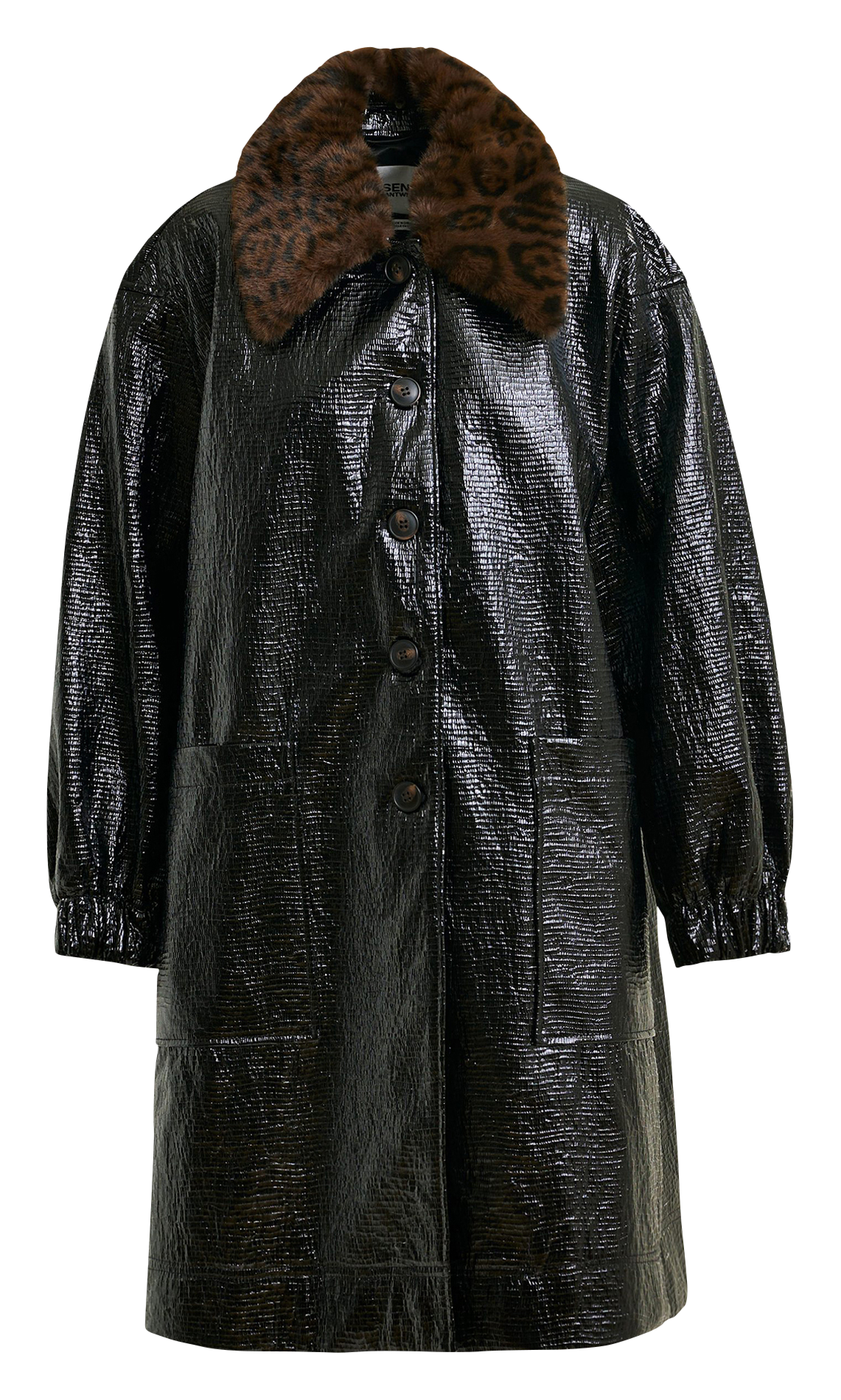 Manteau col effet fourrure iom ESSENTIEL ANTWERP Bleu