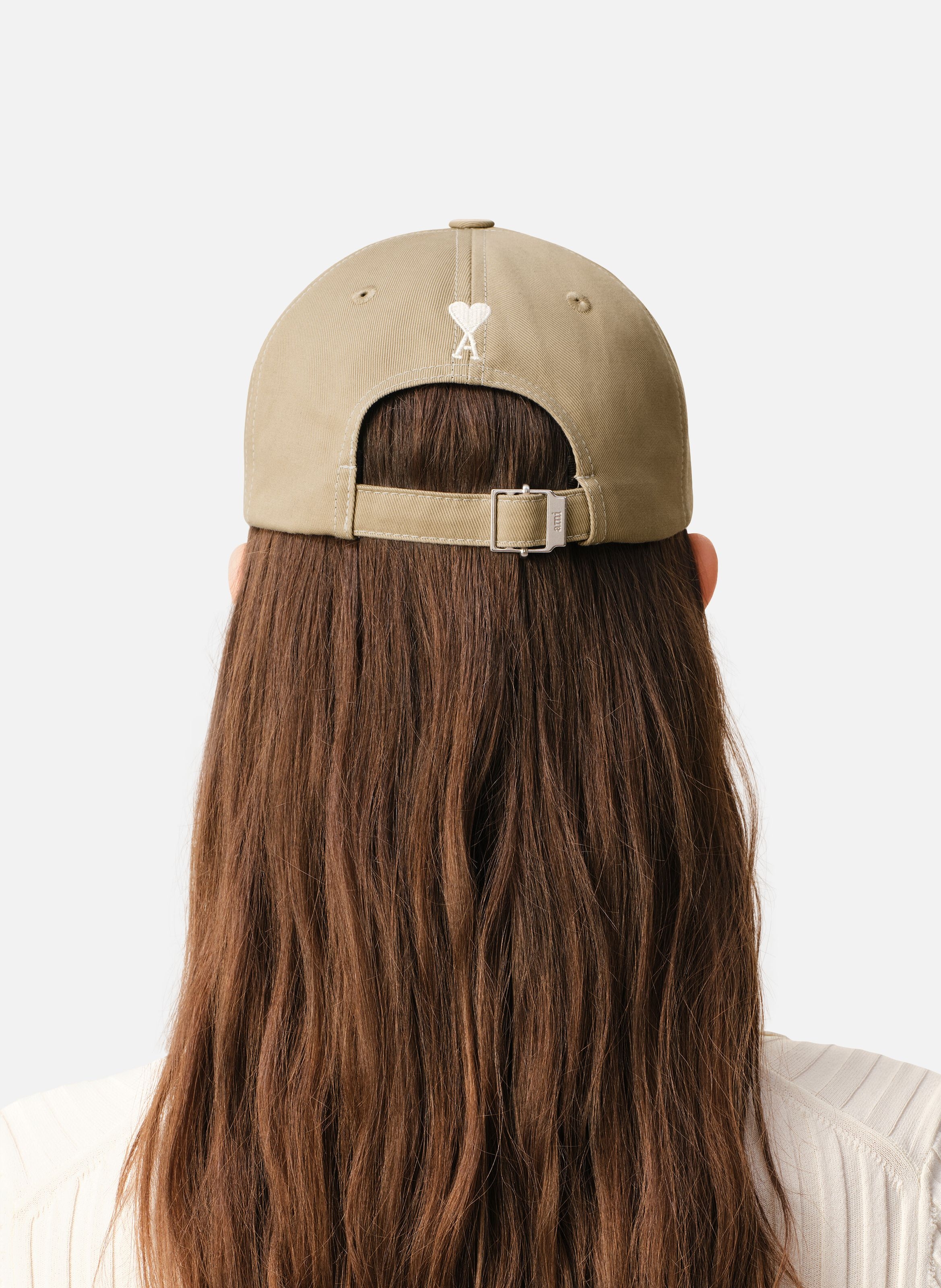 Casquette ami de coeur arrière unisexe en coton AMI PARIS Beige