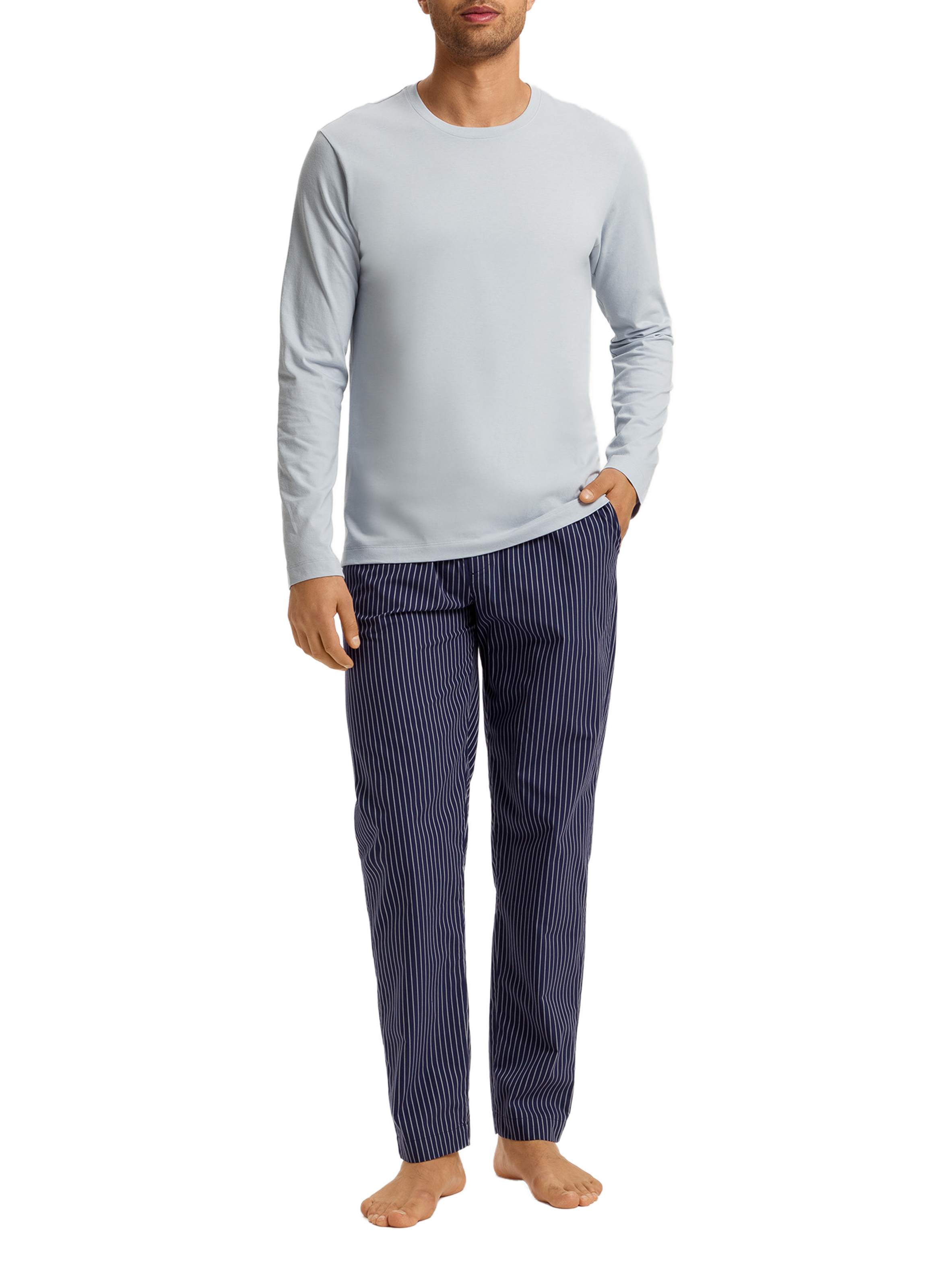 Striped cotton trousers  HANRO Blue