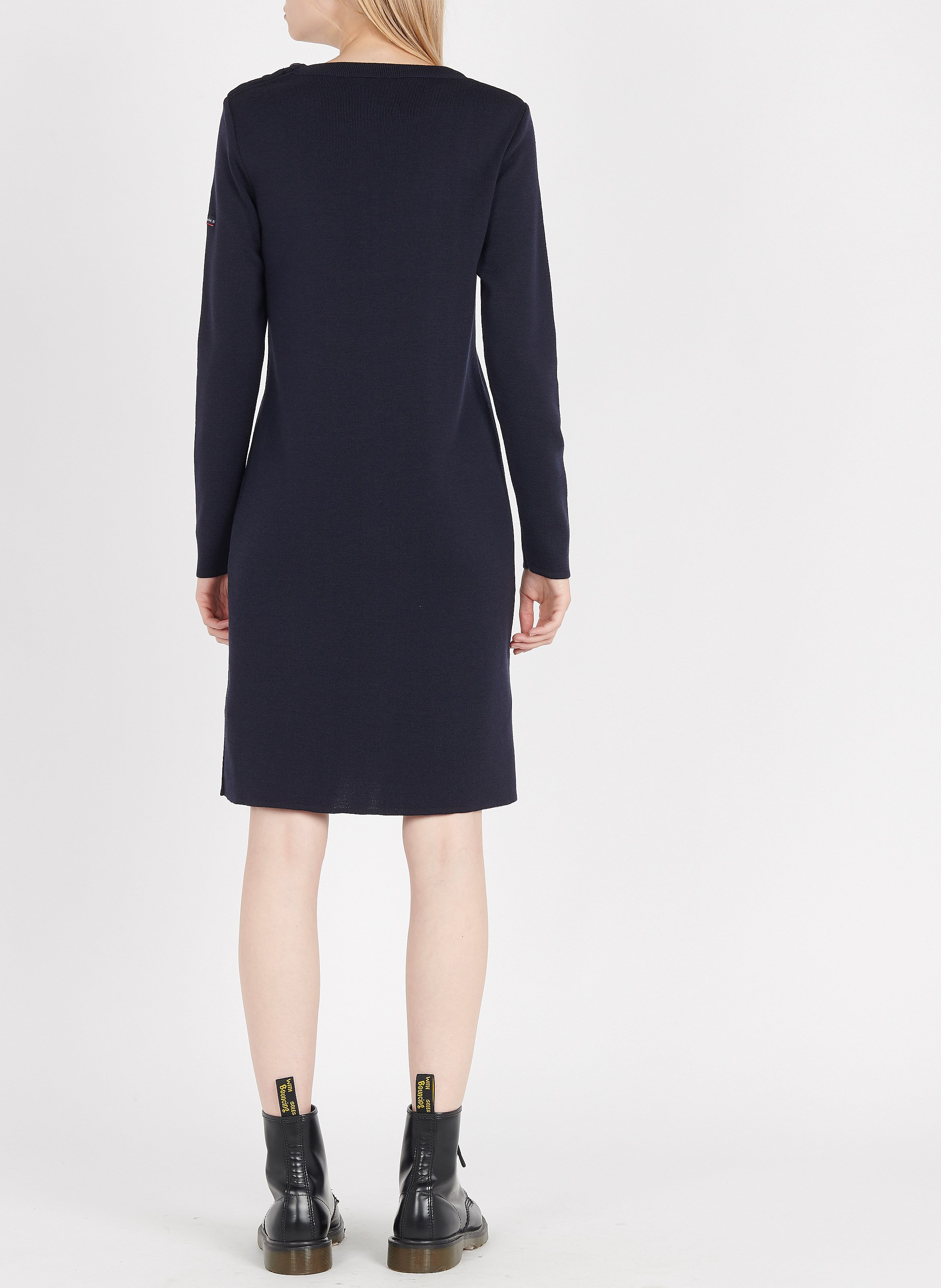 Robe courte manches longues rayée en laine ARMOR-LUX Bleu