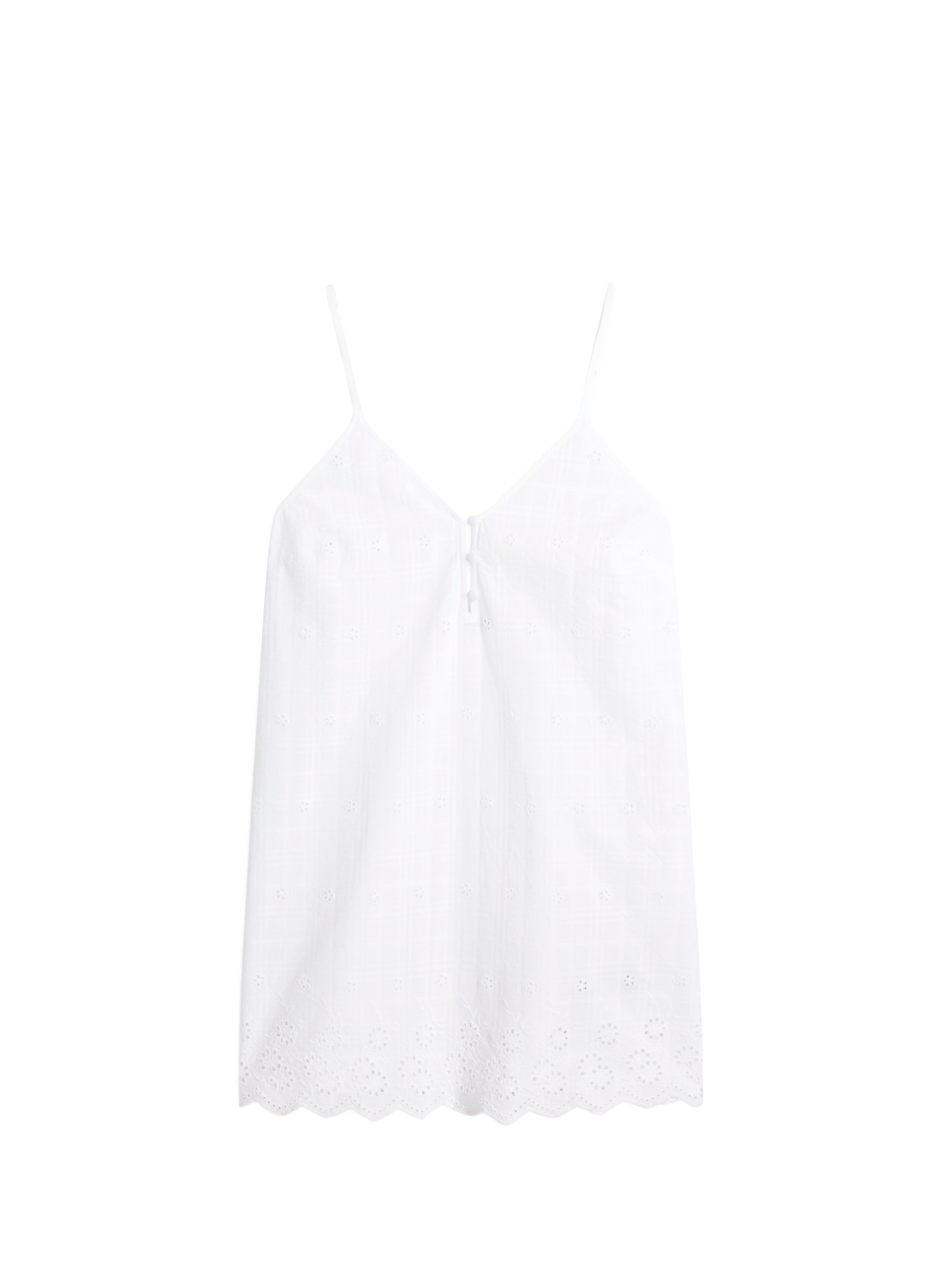 Cotton nightdress with embroidery and V-neck TOMMY HILFIGER White