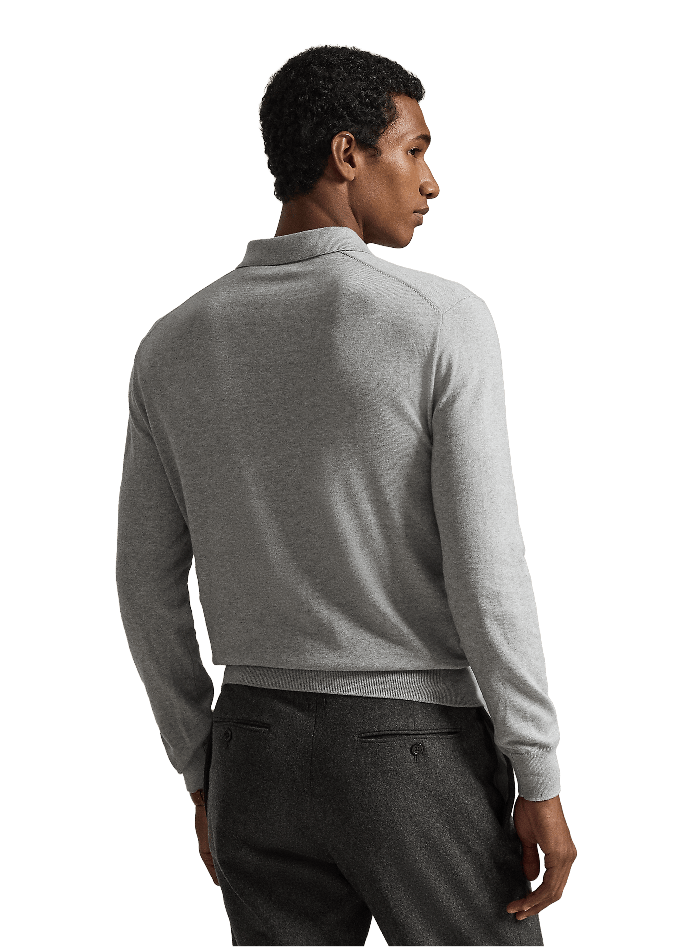 Polo manches longues en coton POLO RALPH LAUREN Gris
