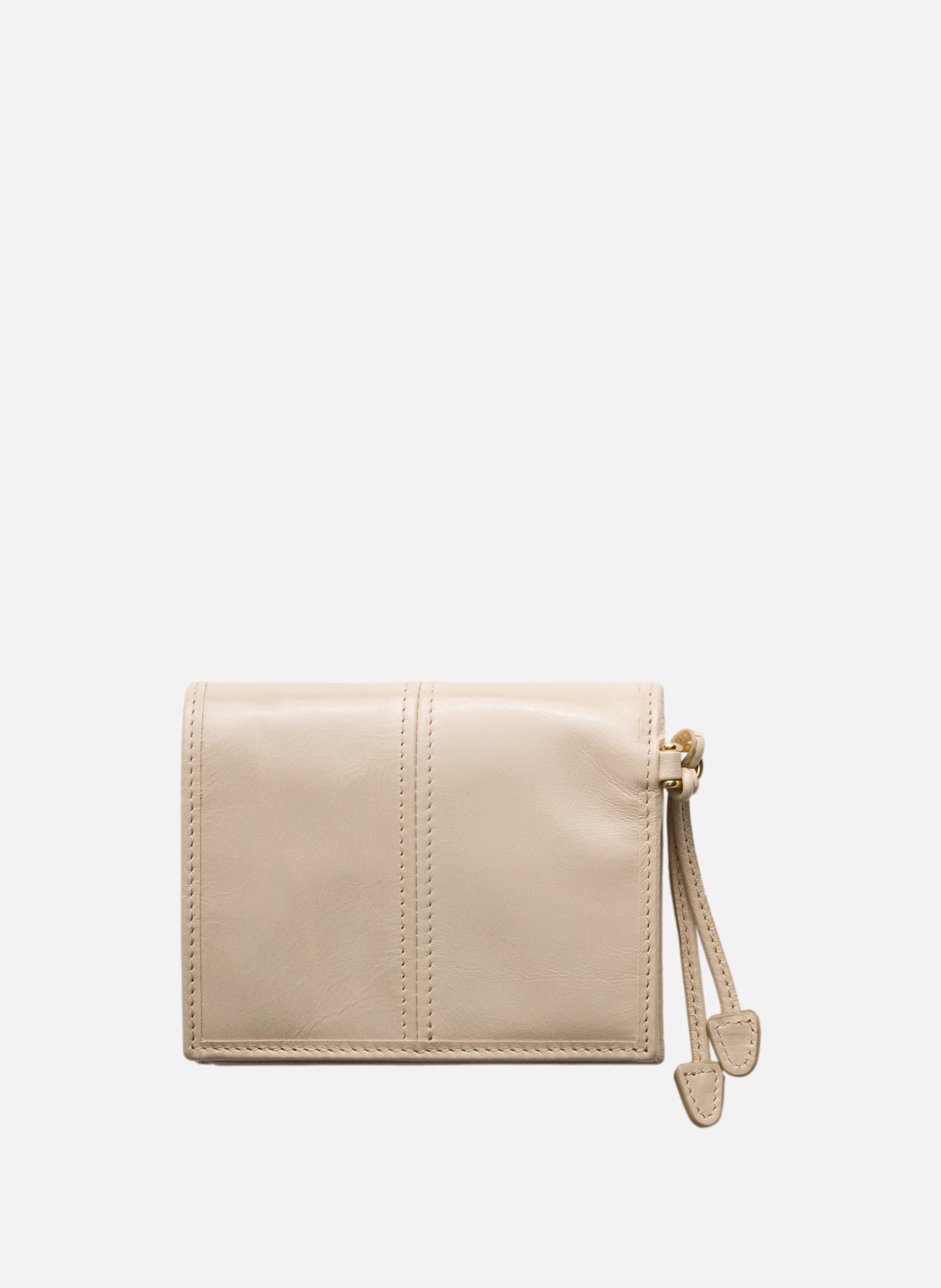 Petit portefeuille en cuir PRADA Beige