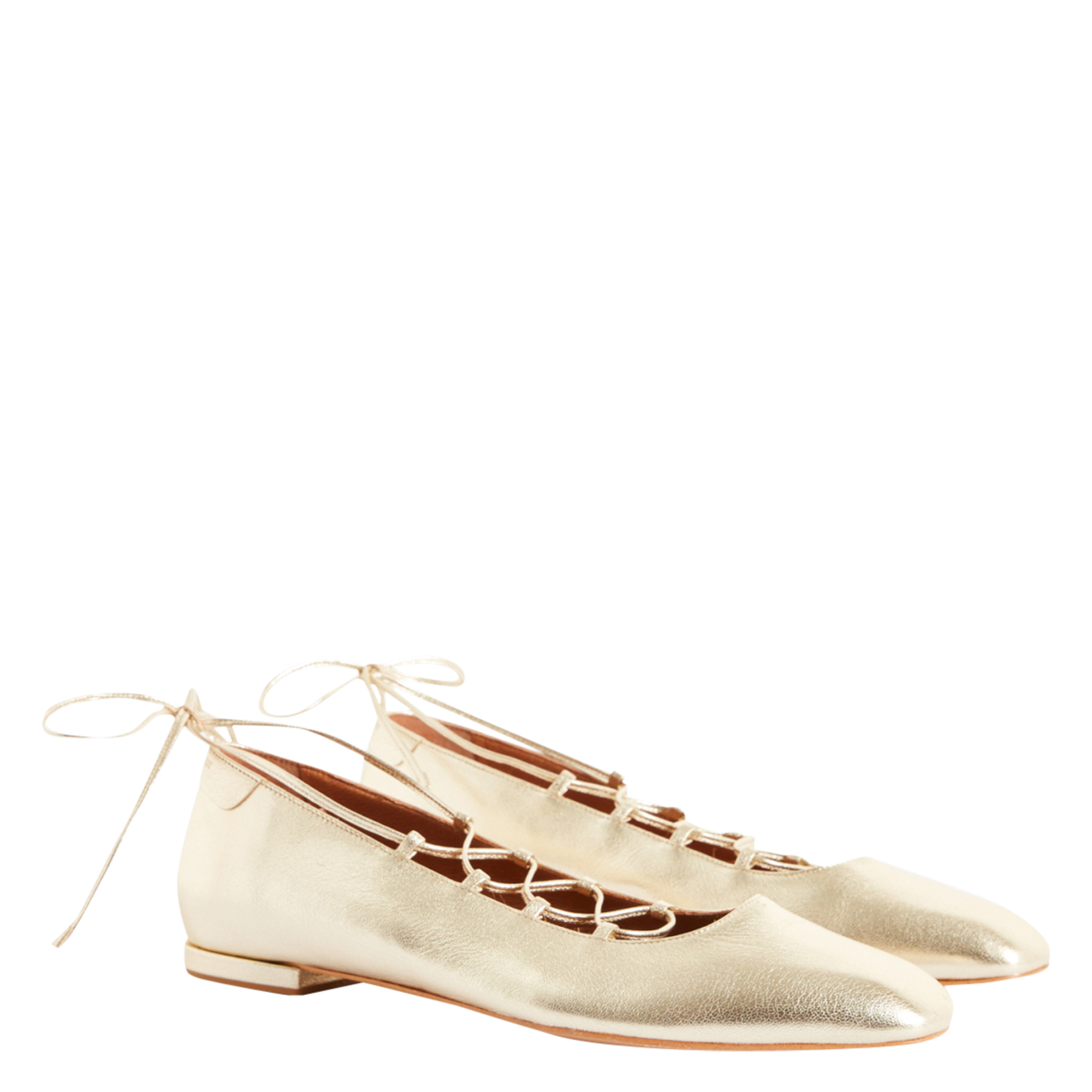Ballerines en cuir métallisé CLAUDIE PIERLOT Doré