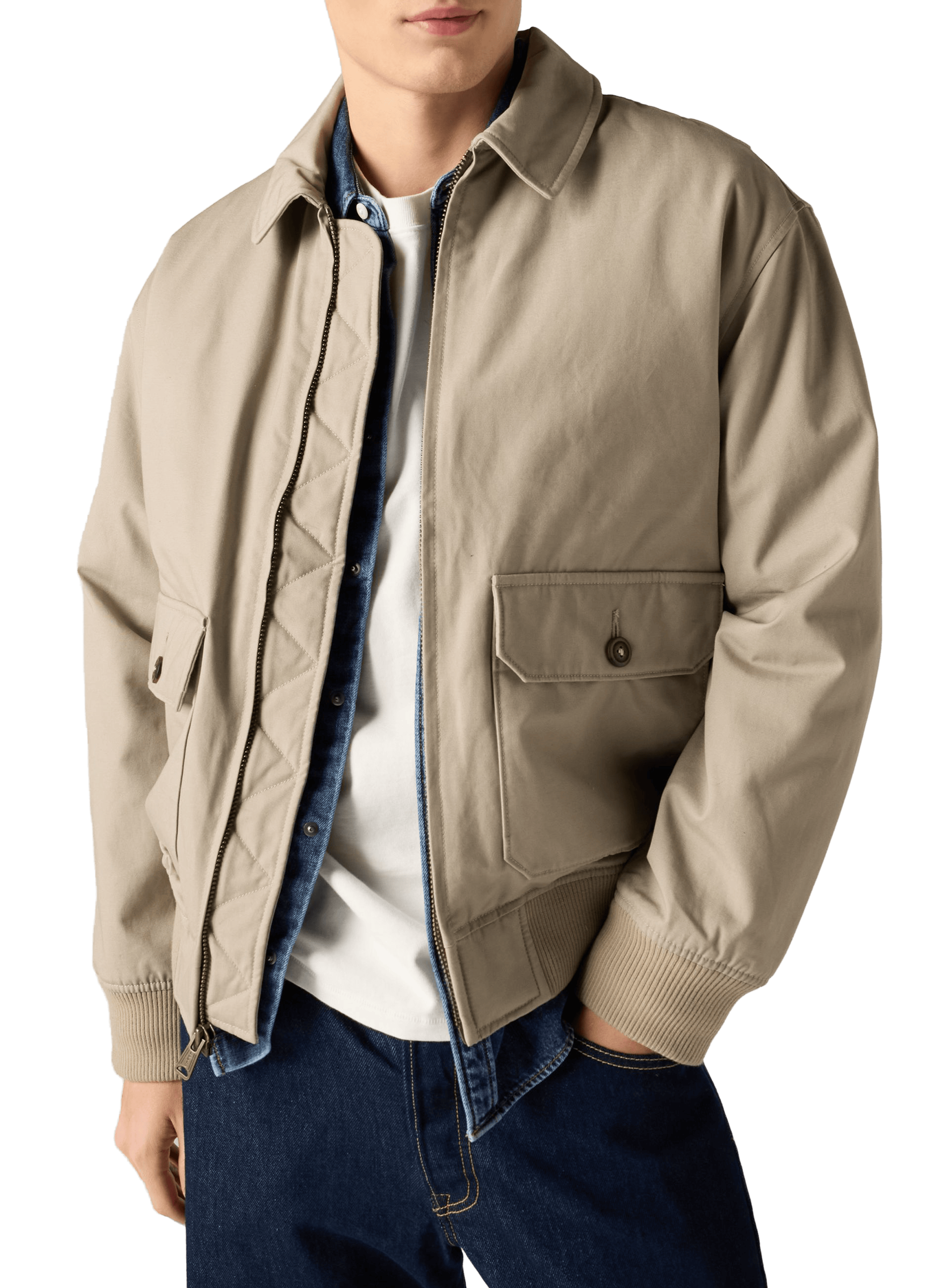 Veste droite en coton LEVI'S Kaki