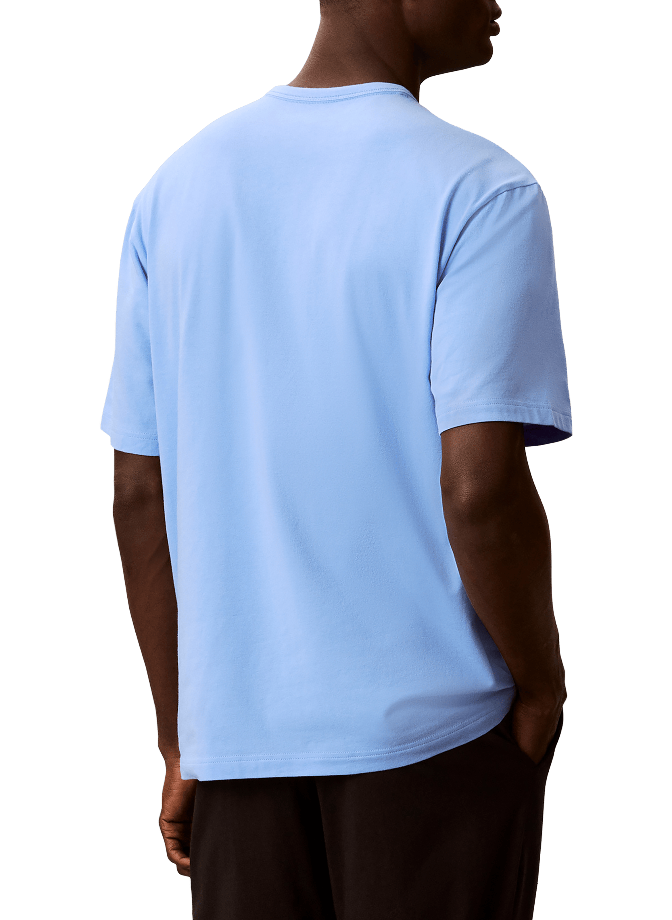 Cotton-blend round-neck T-shirt CALVIN KLEIN Blue