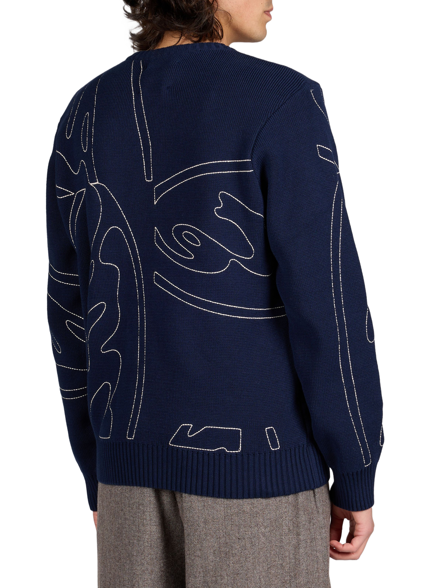 Pull côtelé à col rond en coton ARTE ANTWERP Bleu