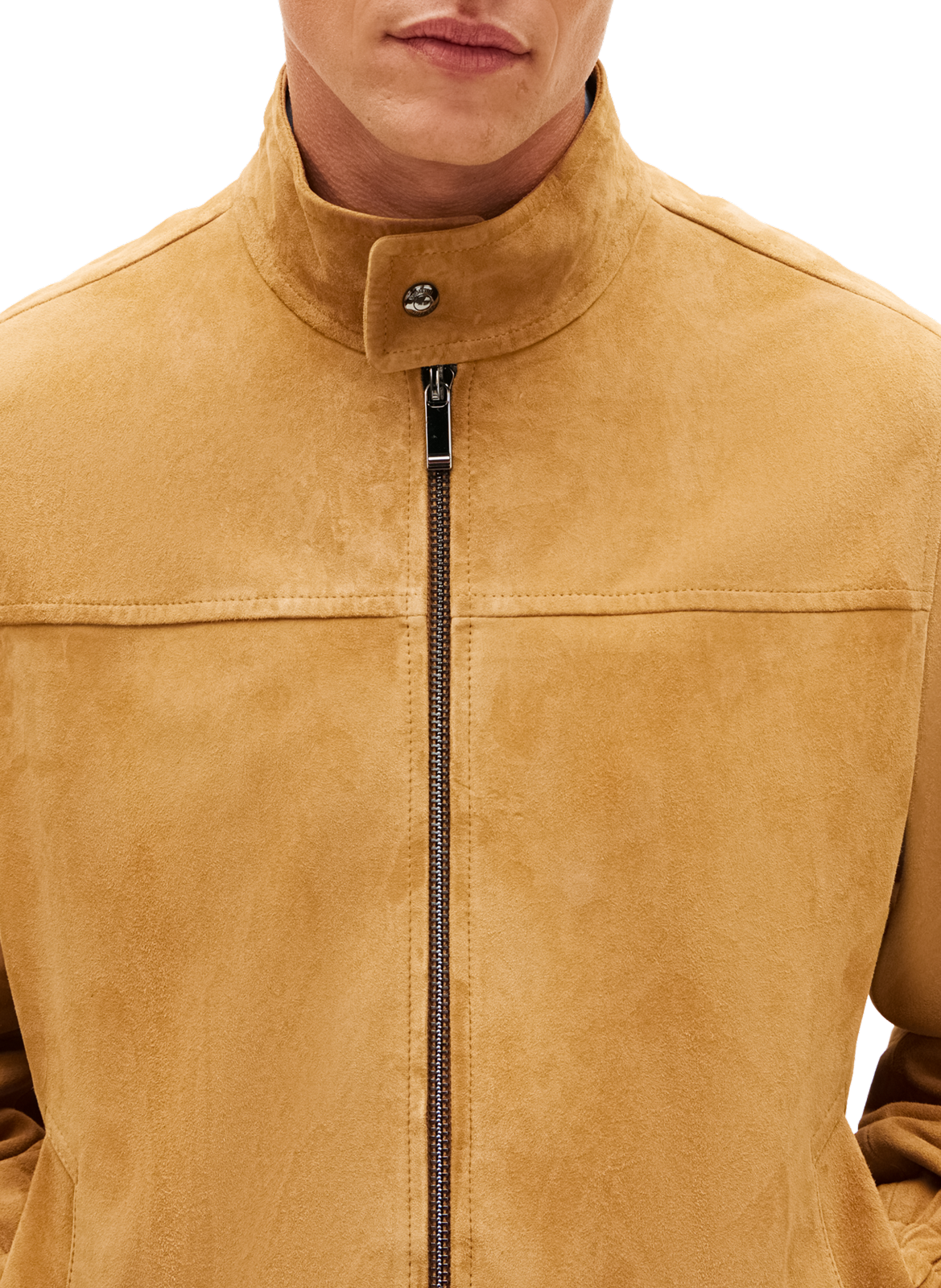 Goat leather high-neck jacket TOMMY HILFIGER Brown