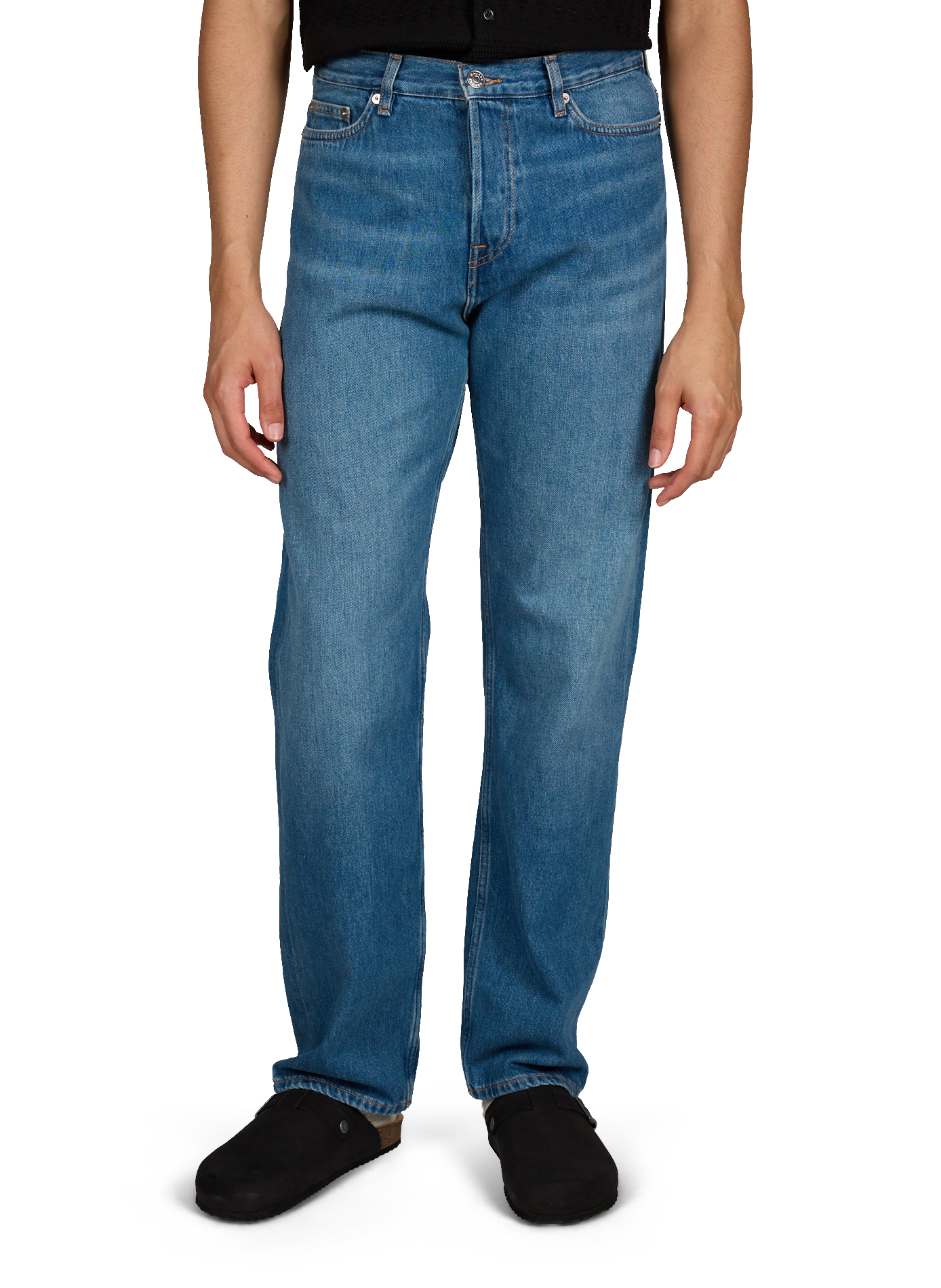 Jean droit taille haute uni SAMSOE SAMSOE Bleu