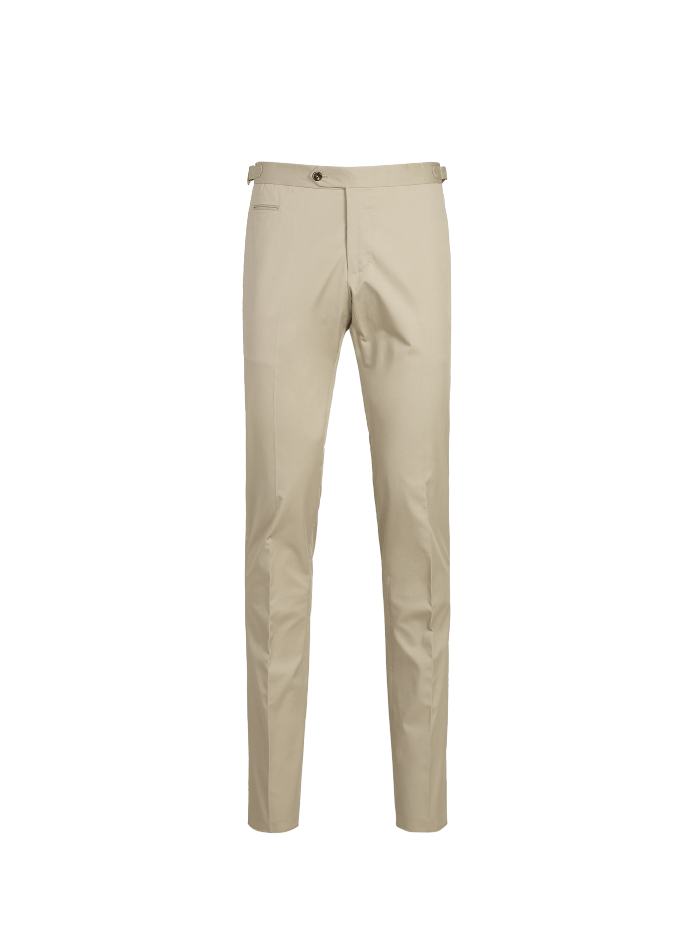 Pantalón ajustado con pliegues de algodón mezclado. PT01 Beige