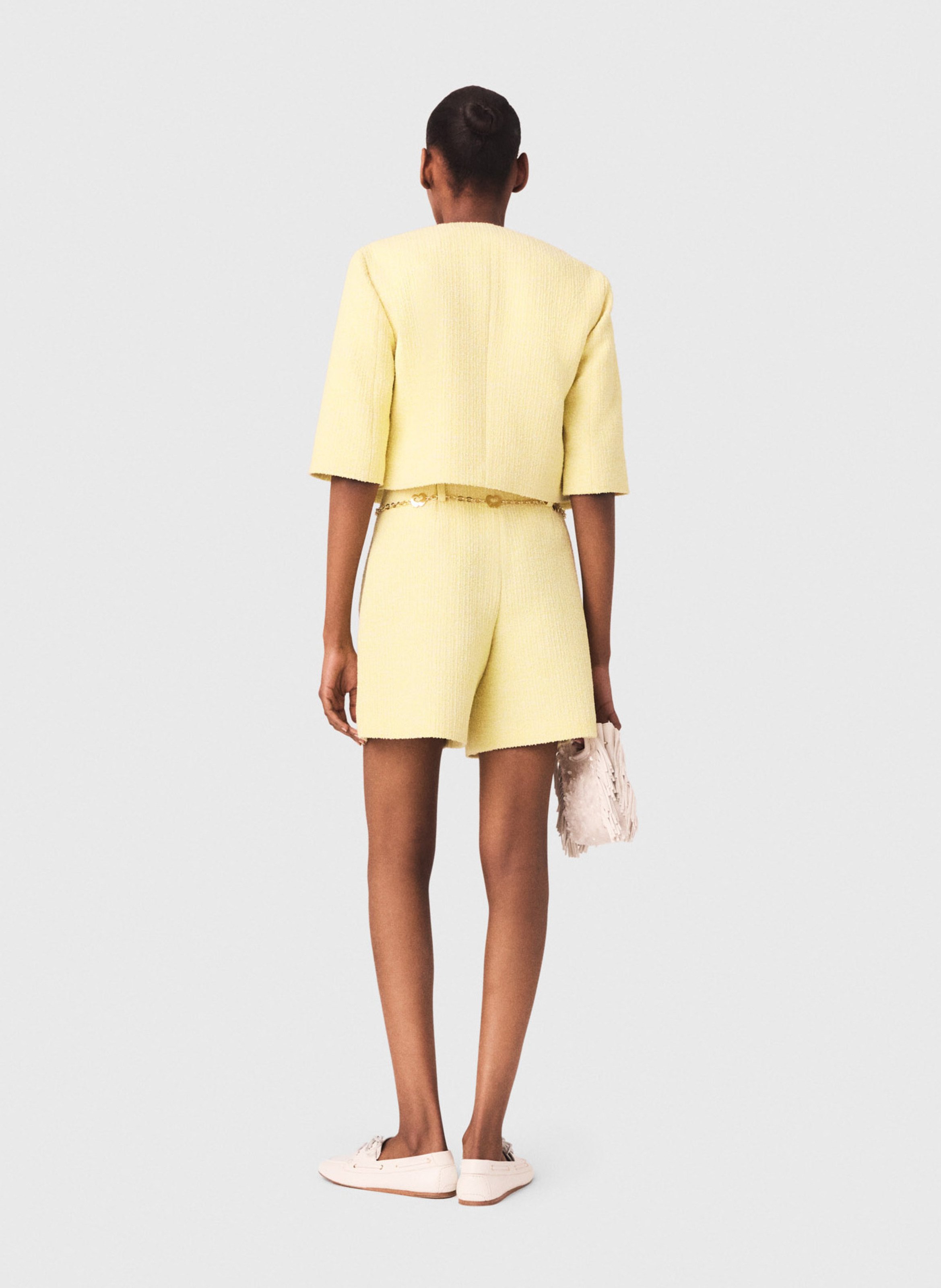 Short droit en tweed MAJE Jaune