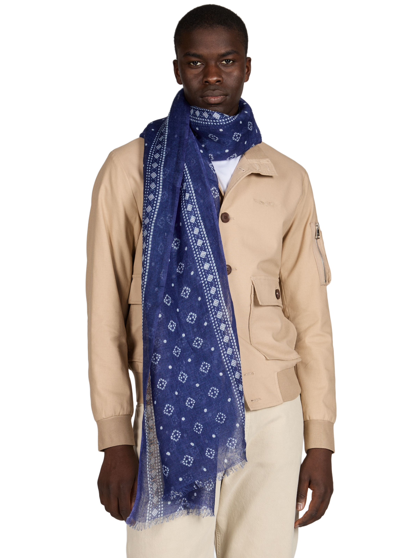 Fantasy linen scarf SAISON 1865 Blue