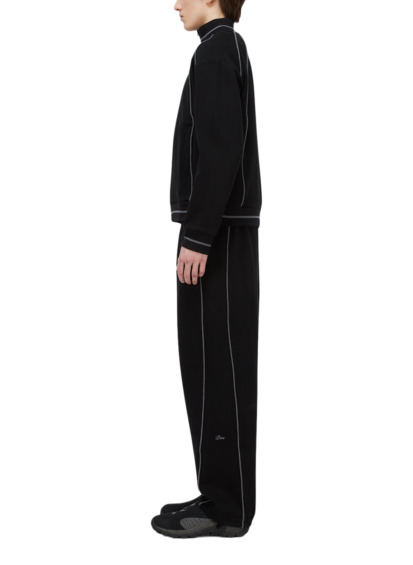 Weite Jacke mit Stehkragen aus Baumwollmischung DIME Schwarz