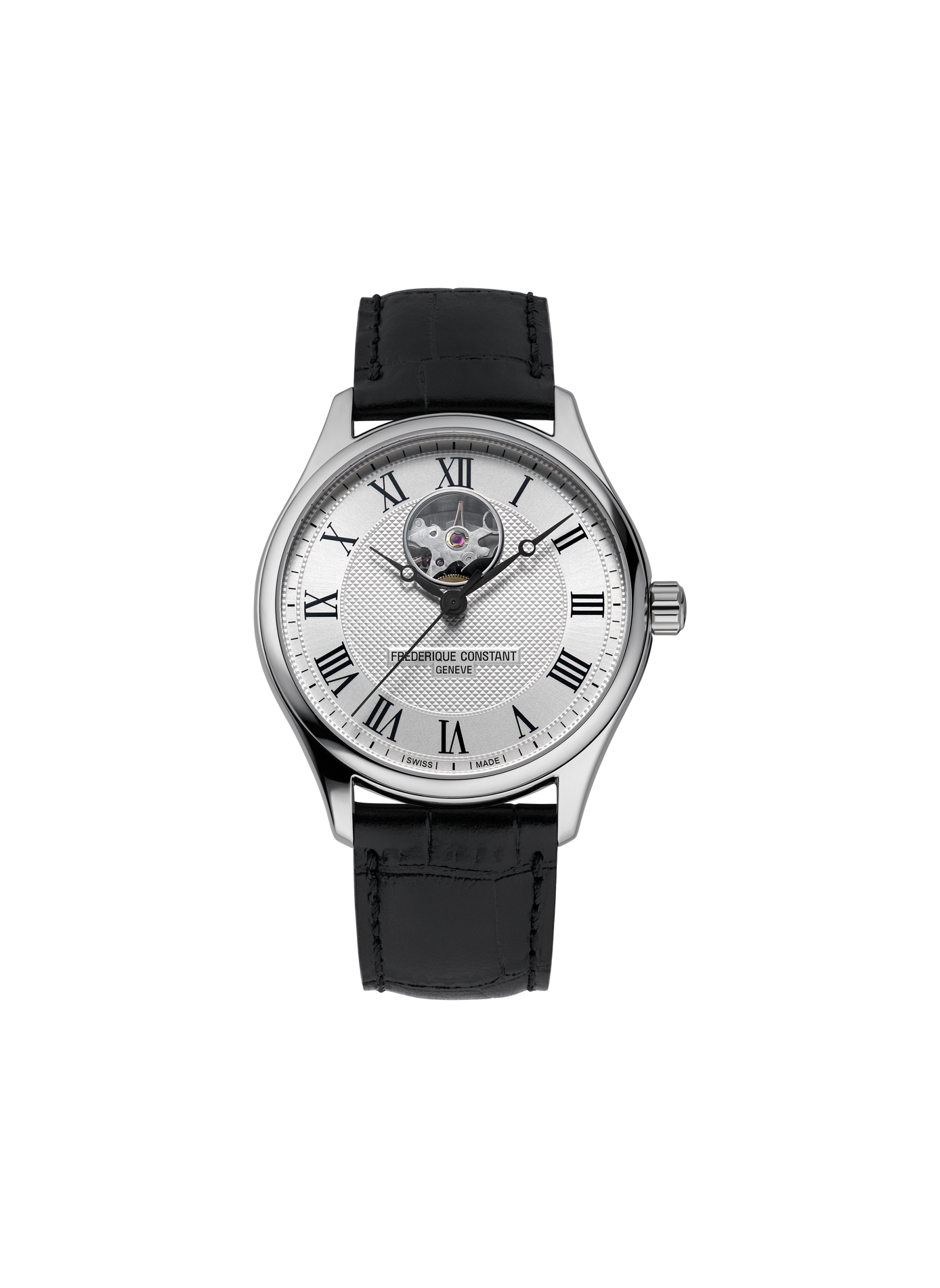 Montre automatique en cuir de veau FREDERIQUE CONSTANT Blanc