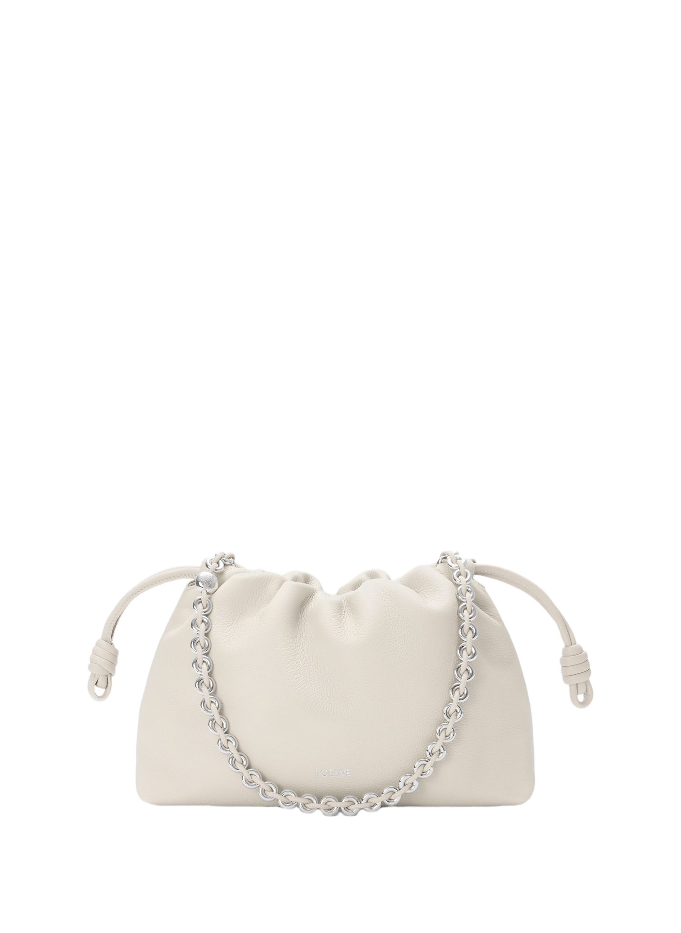 Borsa Flamenco media in pelle di vitello granaato. LOEWE Bianco