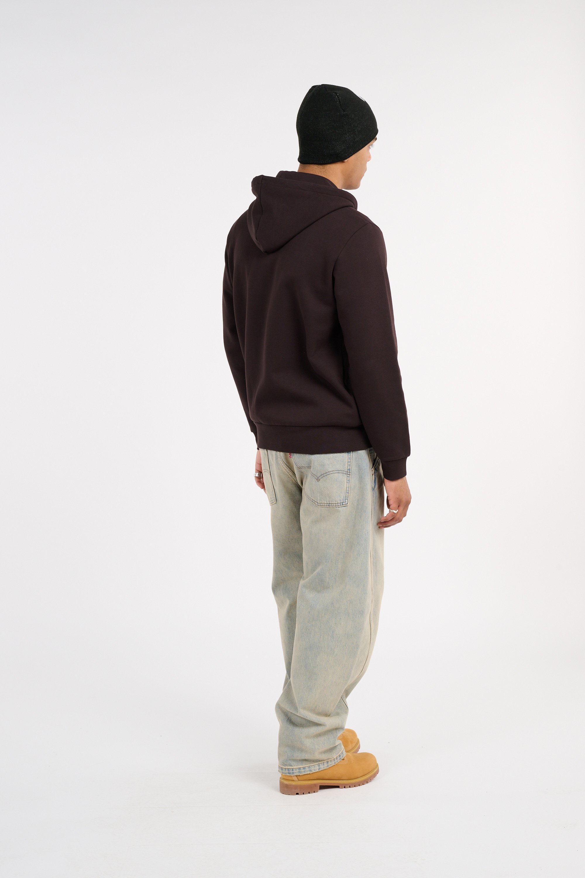Hoodie zippé LACOSTE Marron