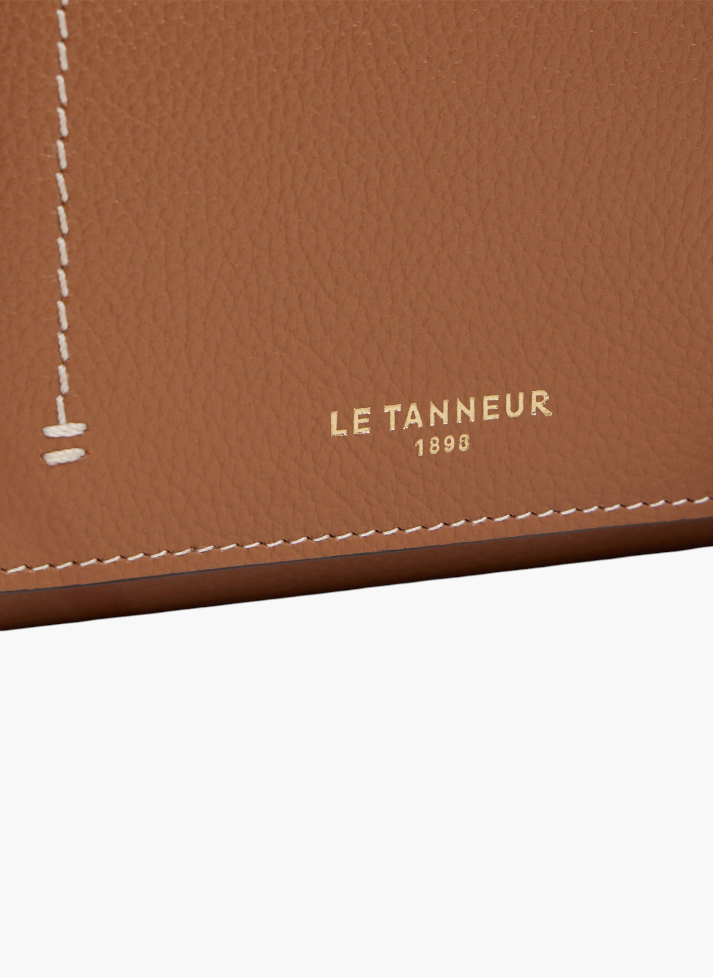 Petit portefeuille à rabat louison en cuir grainé LE TANNEUR Marron