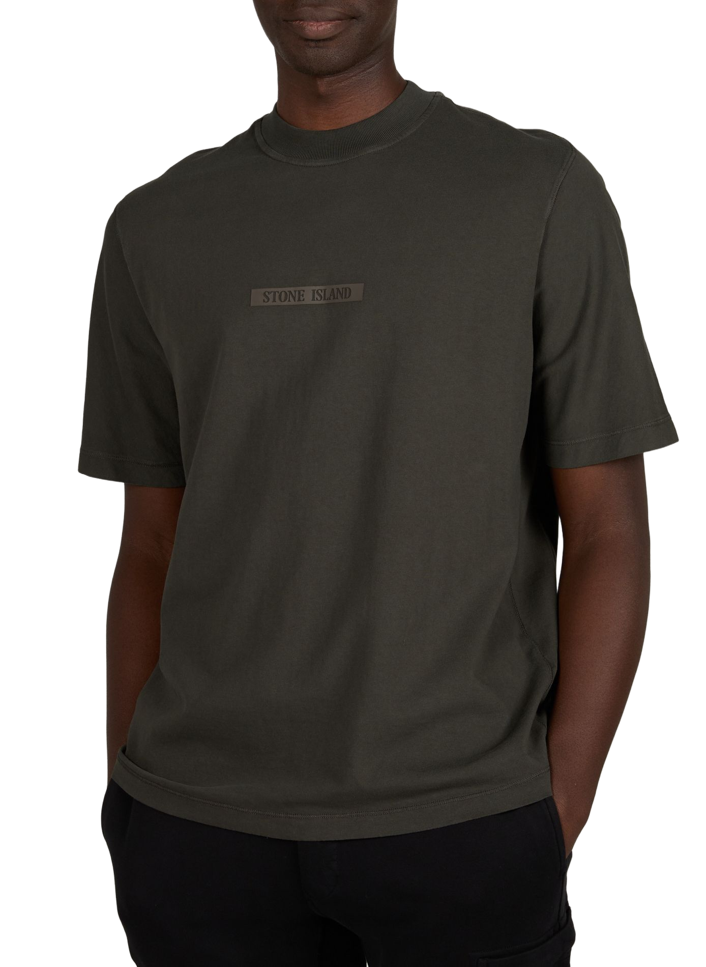Rechte katoenen T-shirt STONE ISLAND Grijs