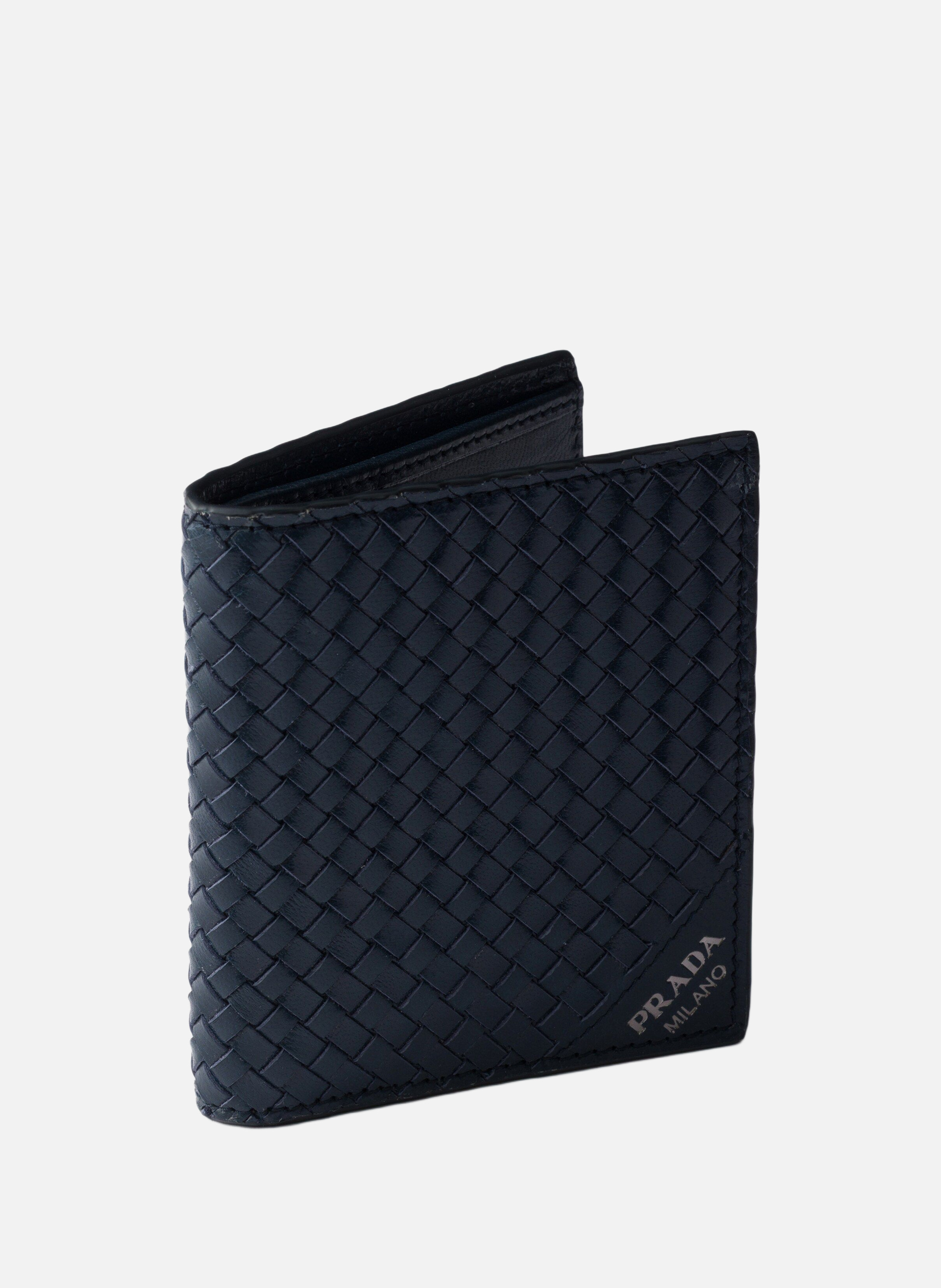 Portefeuille en cuir PRADA Bleu