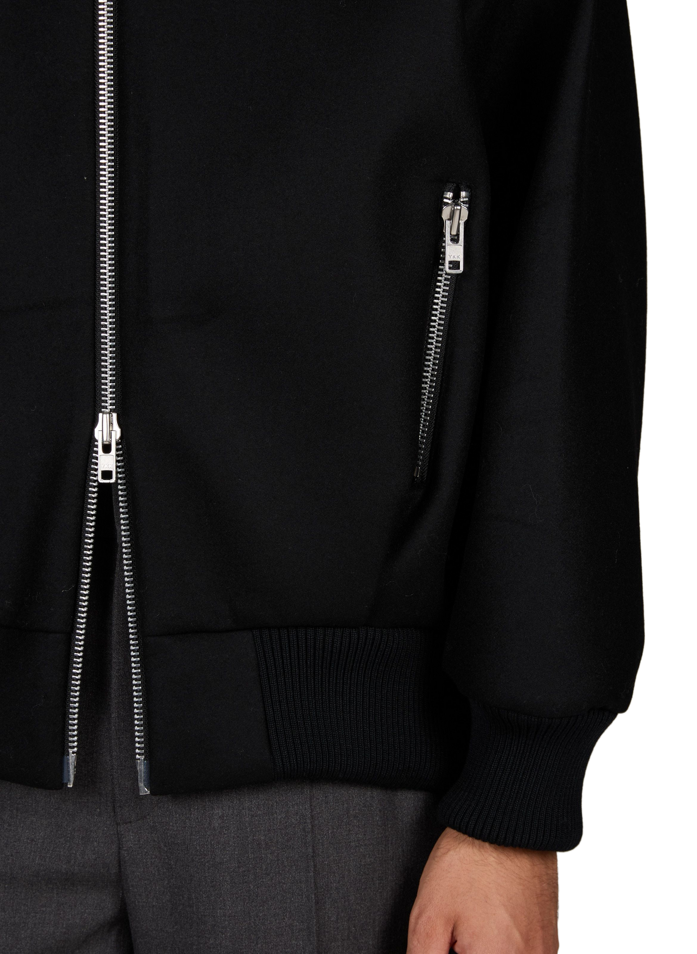Ruime jas met capuchon van gemengde wol SIMONE ROCHA Zwart