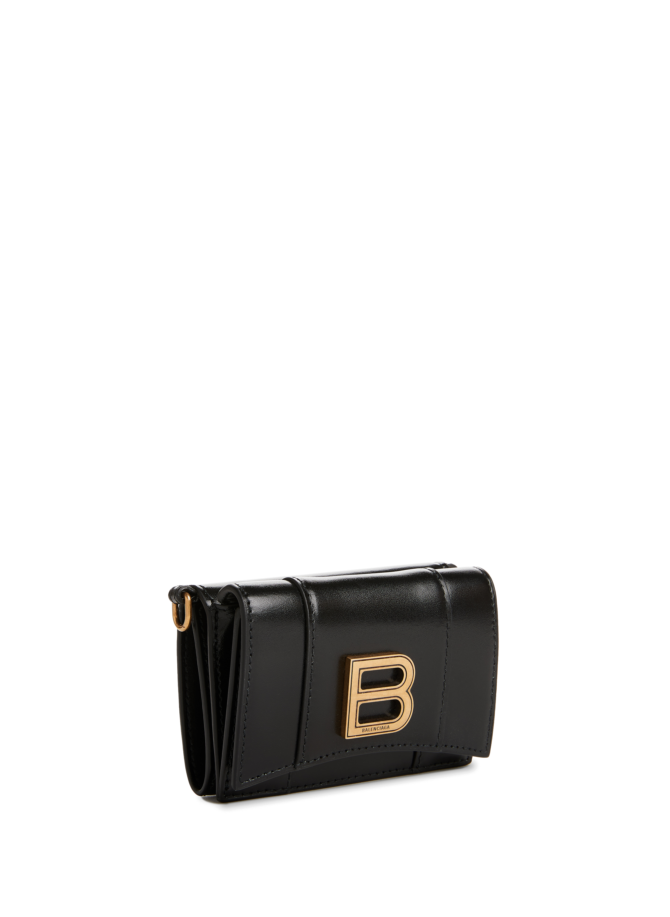 Portefeuille Mini Hourglass en cuir de veau