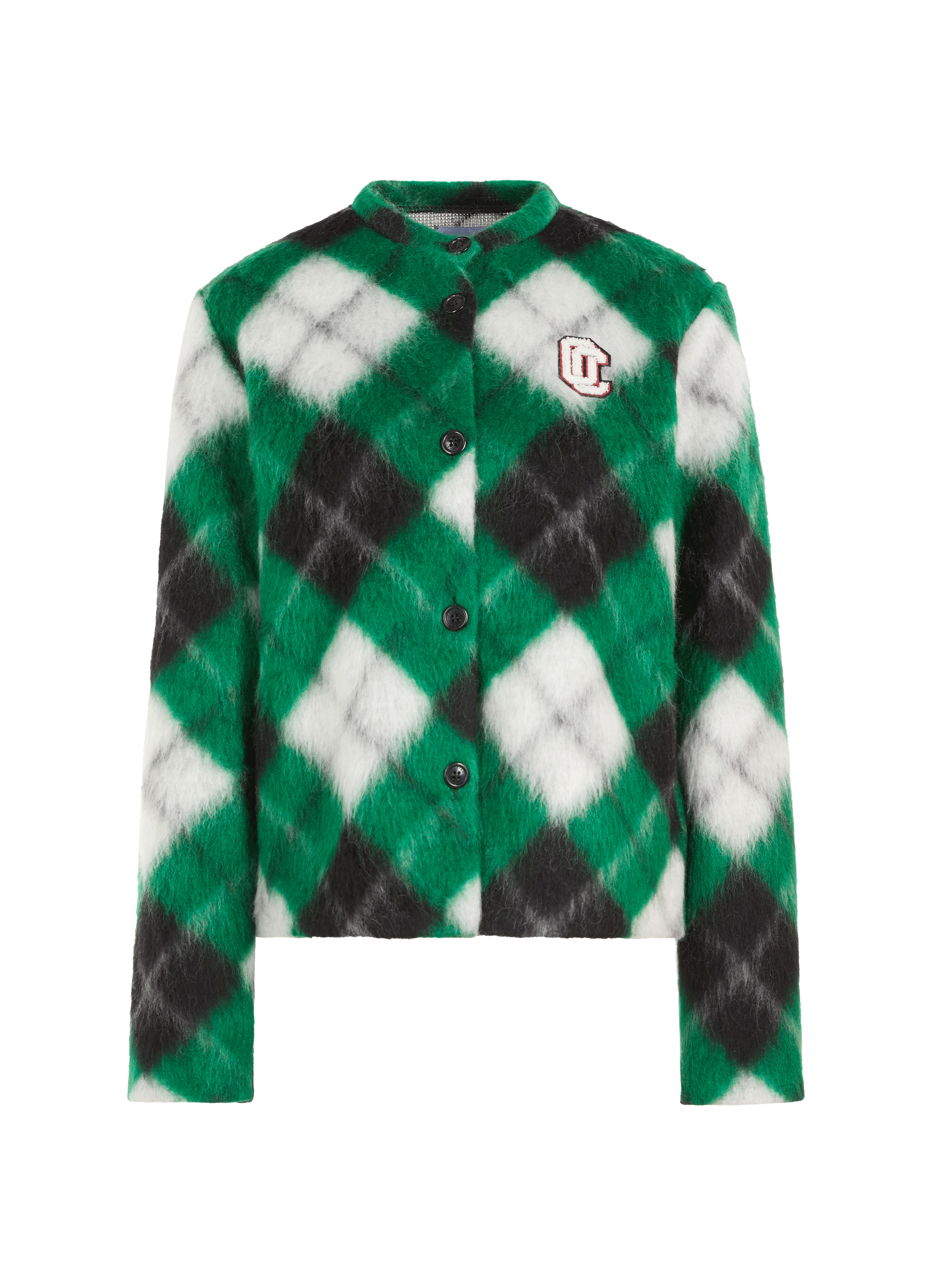 Cardigan à carreaux en mohair