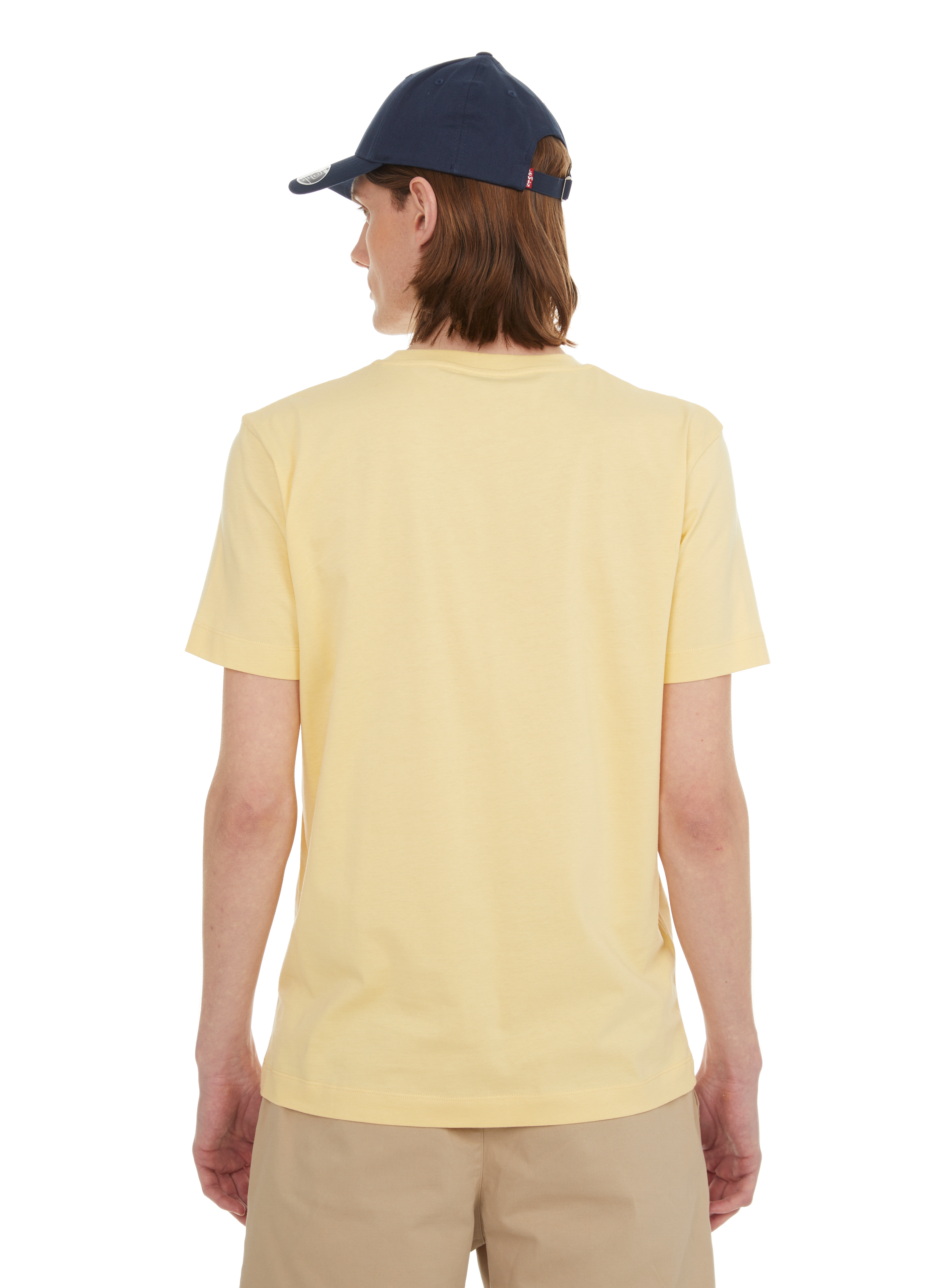 T-shirt col rond en coton organique Jaune