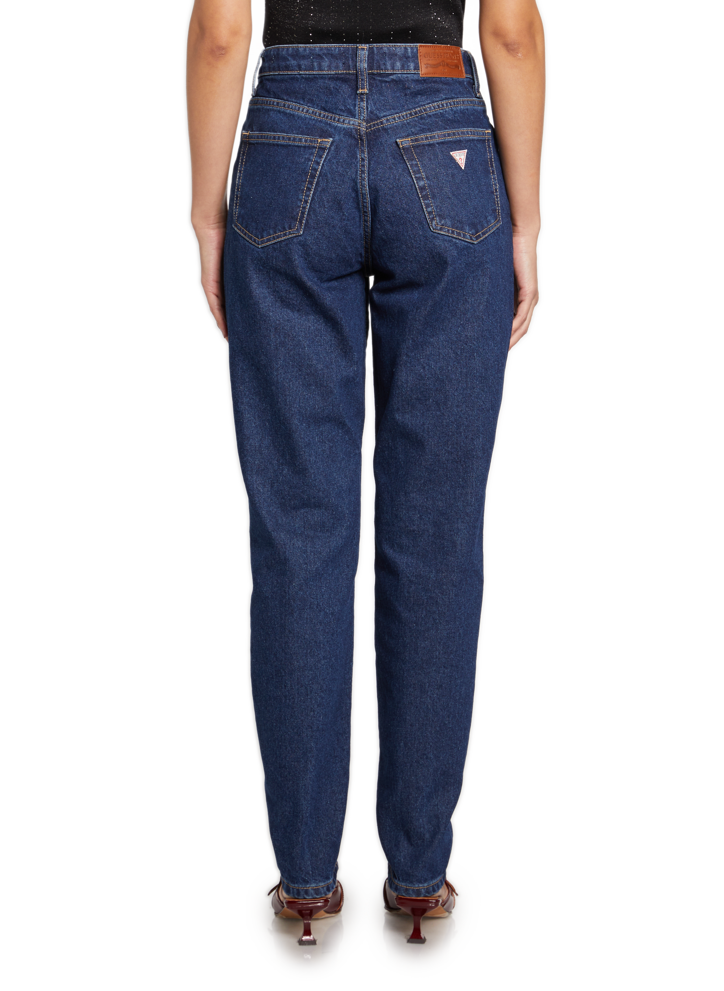 Jean mom en coton  GUESS Bleu