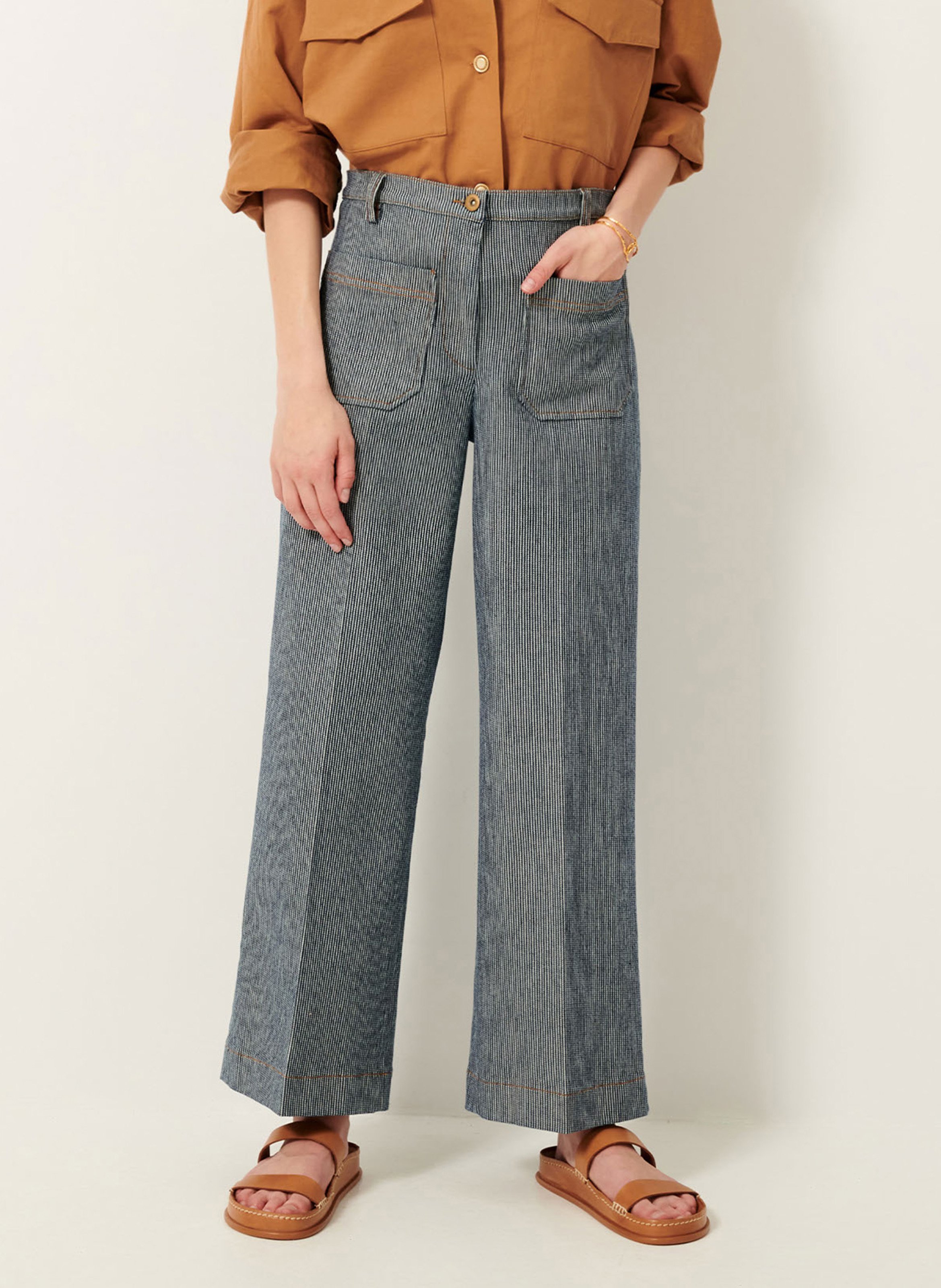 Pantalon droit en coton mélangé aldricks SESSUN Bleu