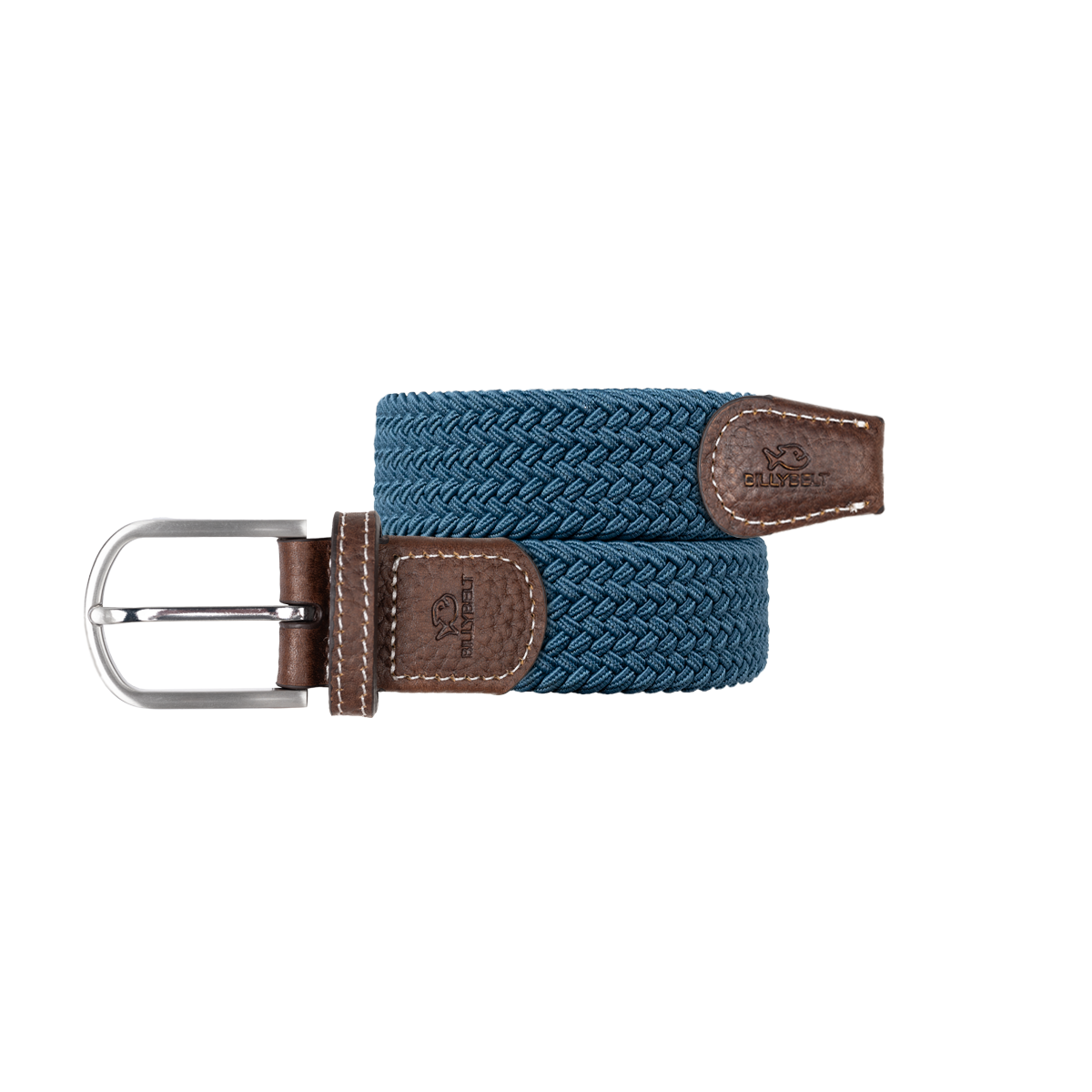 BILLYBELT Ceinture tressée élastique unie Bleu