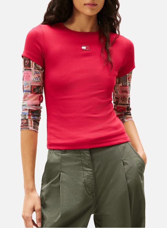 Cotton Logo T-shirt Red by TOMMY HILFIGER TOMMY HILFIGER Cotton Logo T-shirt Red