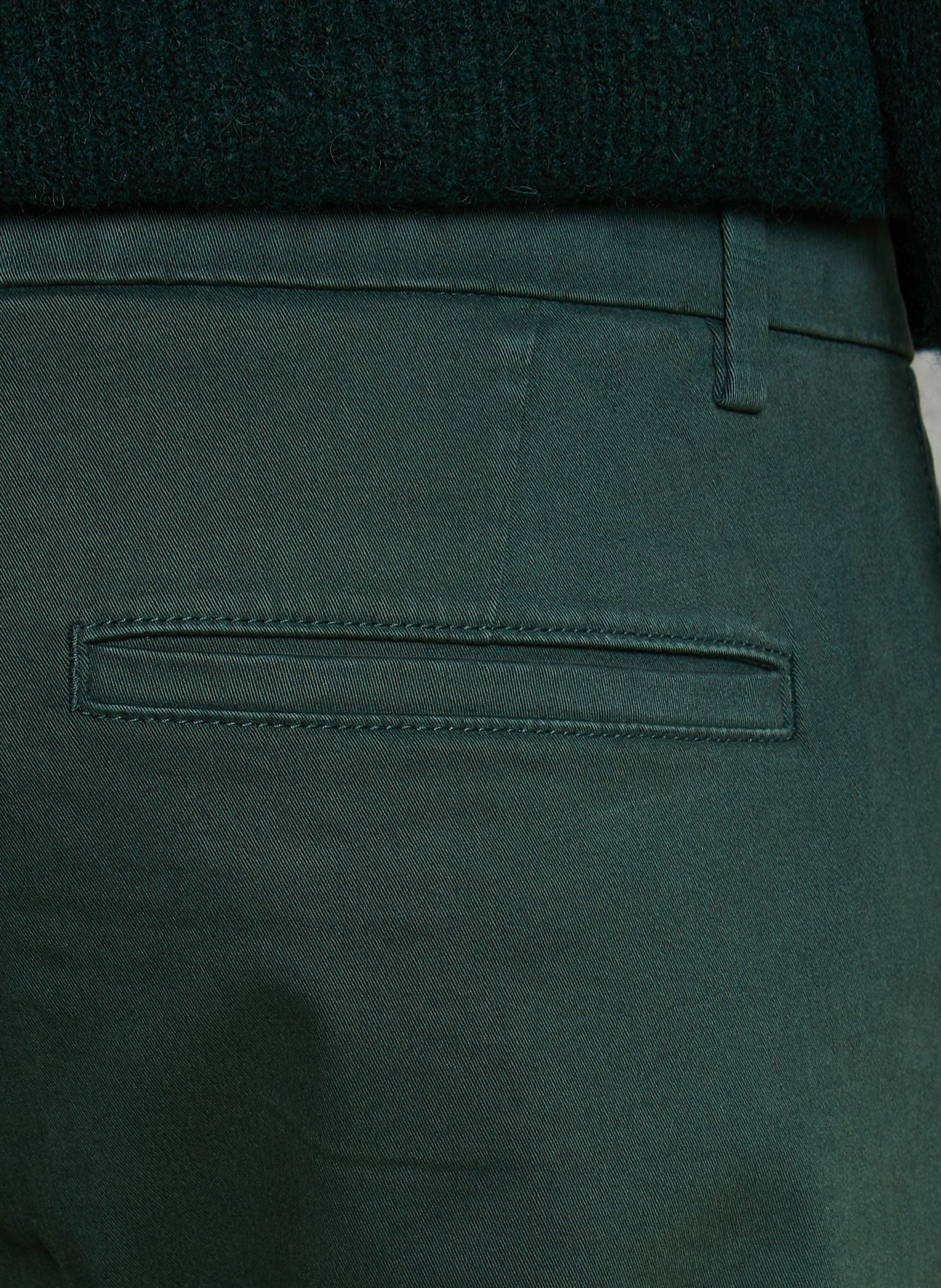 Chino slim-fit en coton mélangé Vert