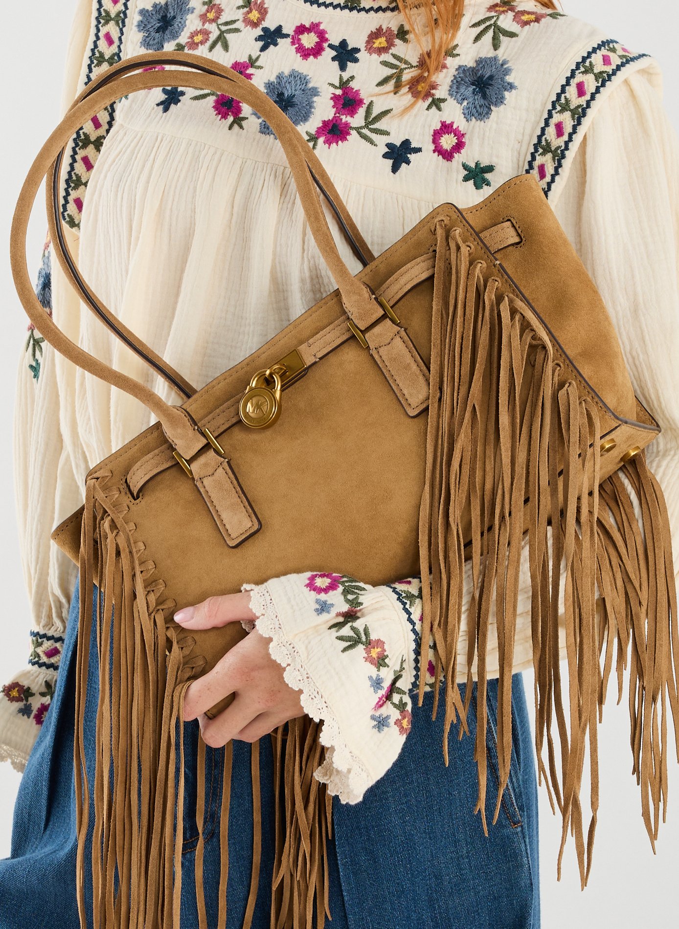 Sac à main Hamilton en cuir  MICHAEL KORS Marron