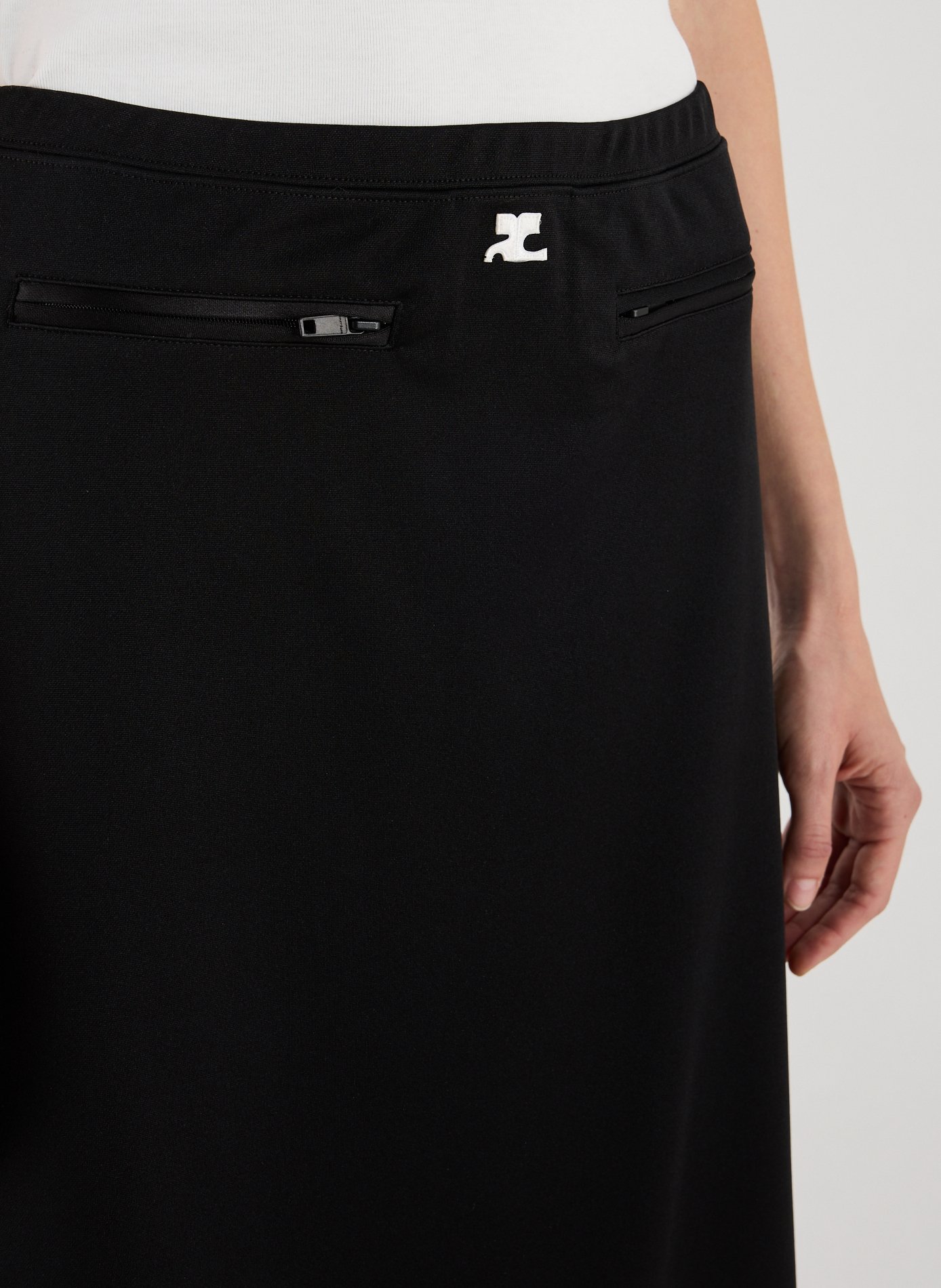 Short straight denim skirt COURRÈGES Black