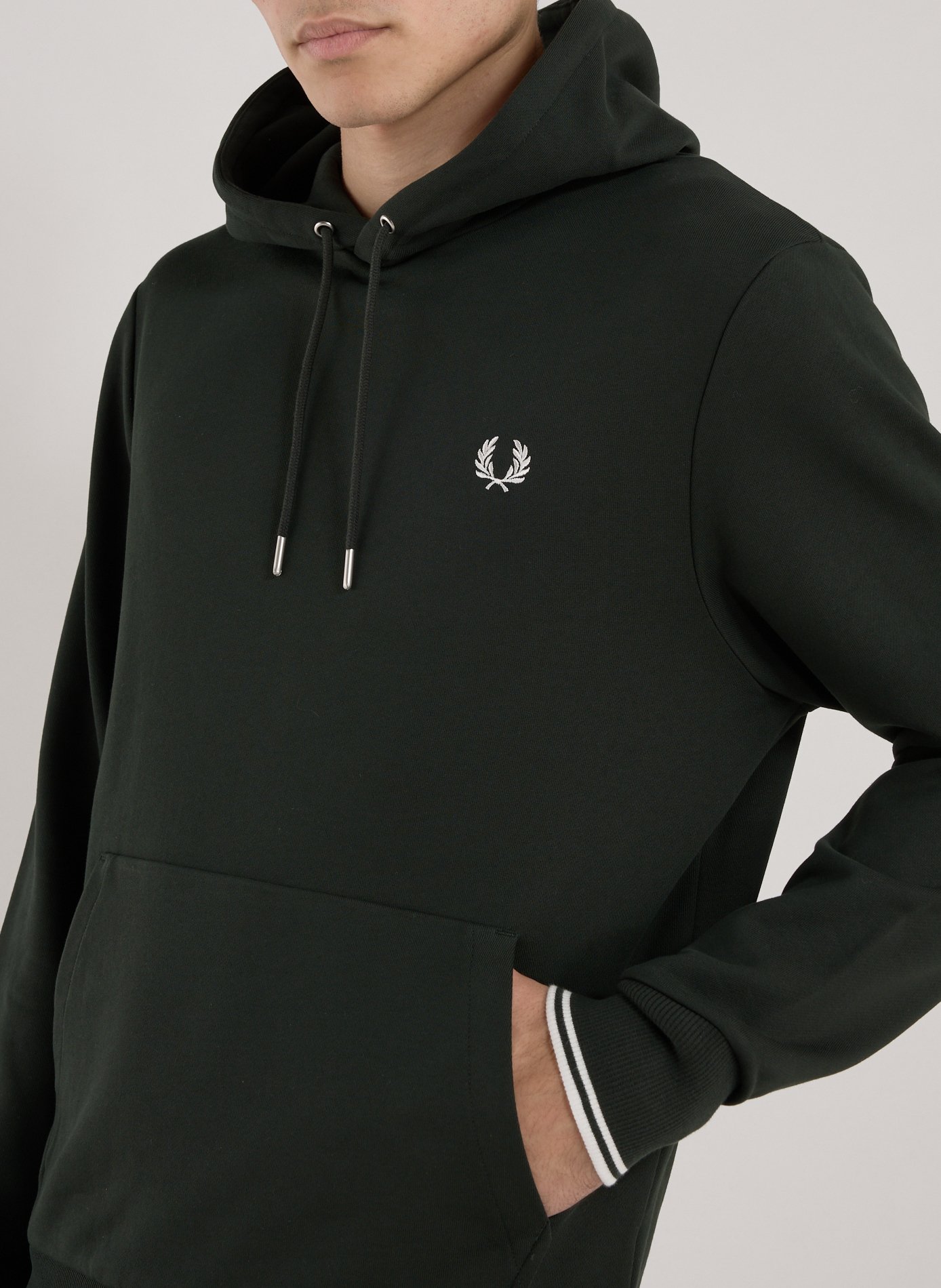Sweat ample à capuche en coton FRED PERRY Vert