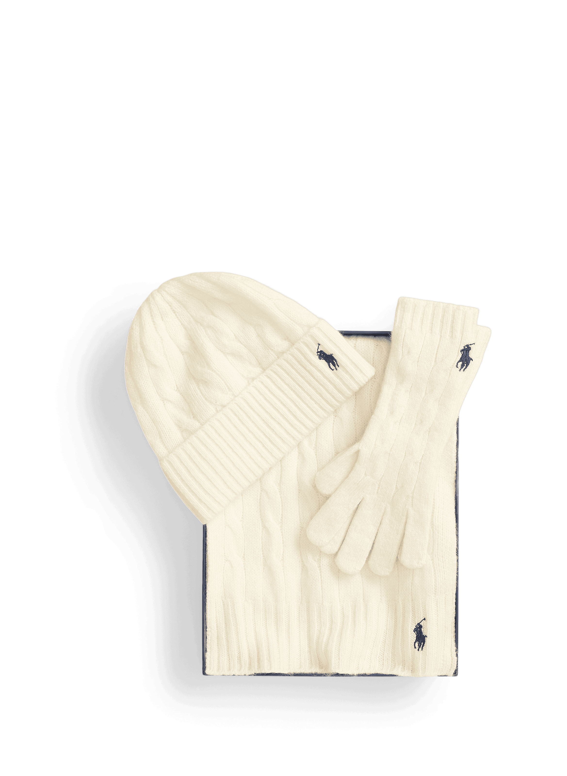 Coffret trois pièces en laine et cachemire POLO RALPH LAUREN Beige