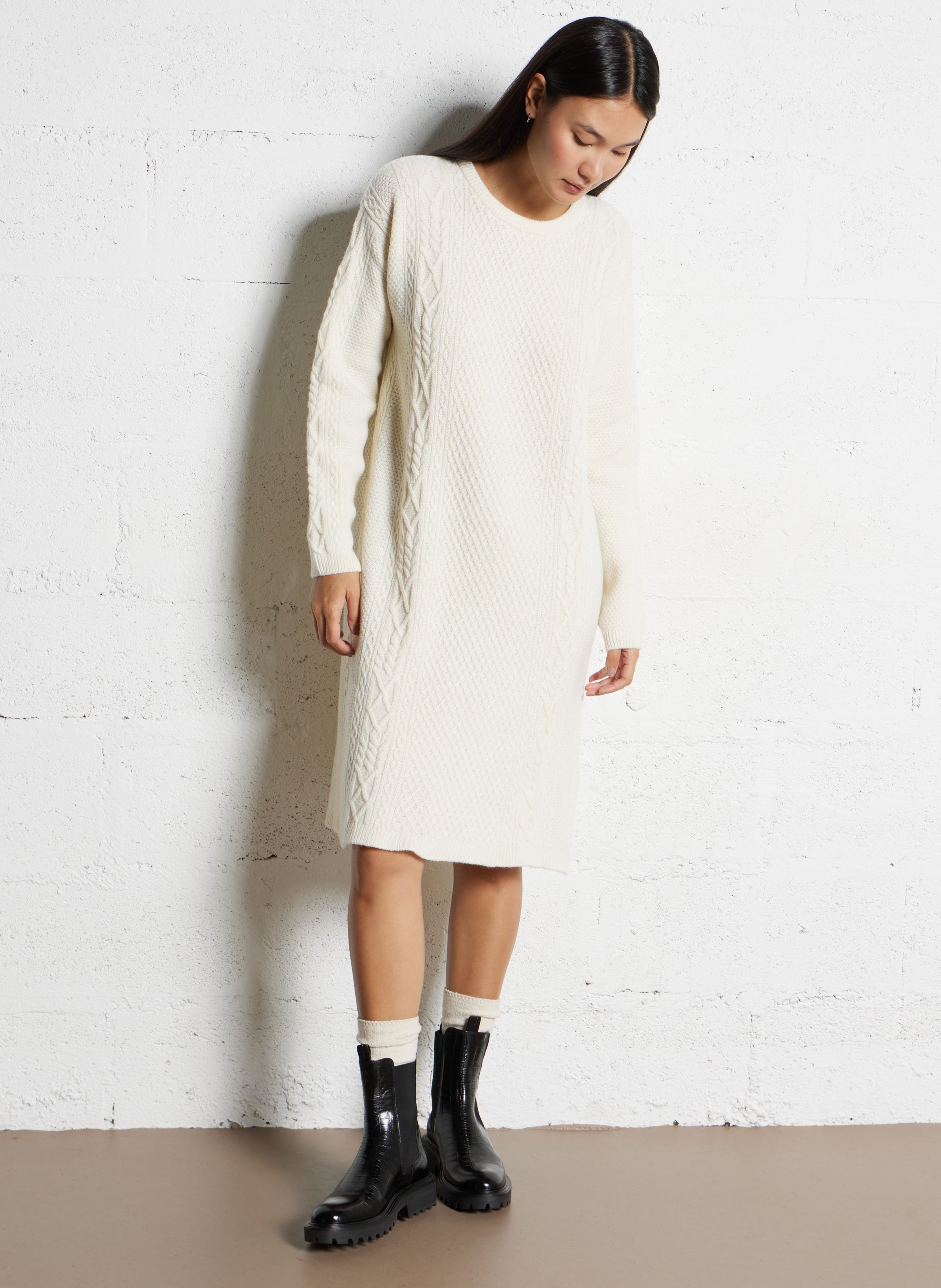 Robe pull en laine mélangée ARMOR-LUX Beige