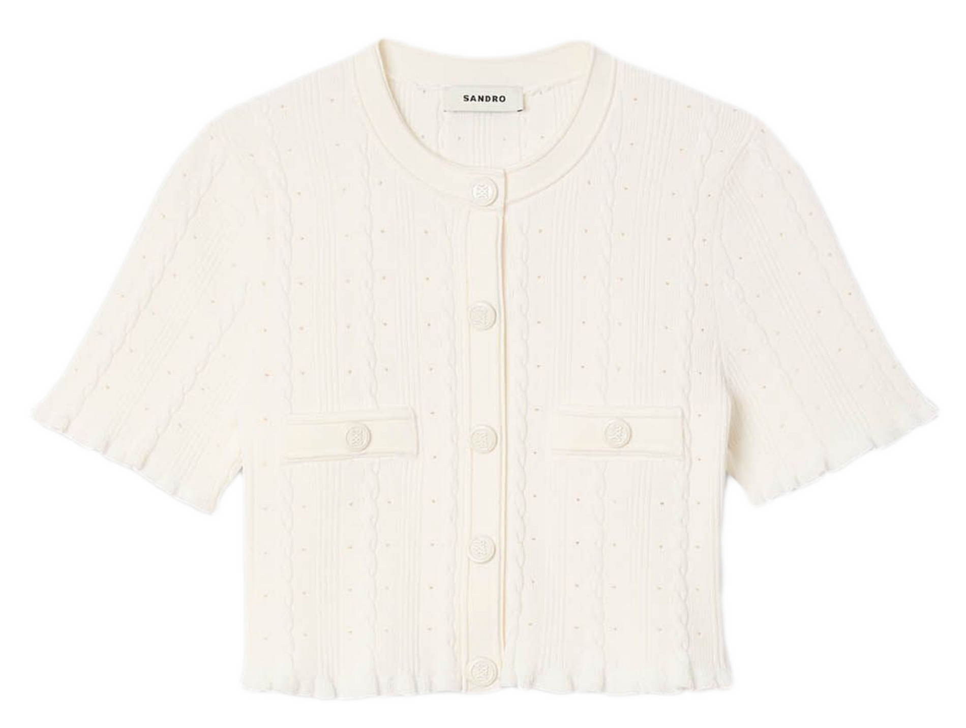 Gilet col rond SANDRO Beige