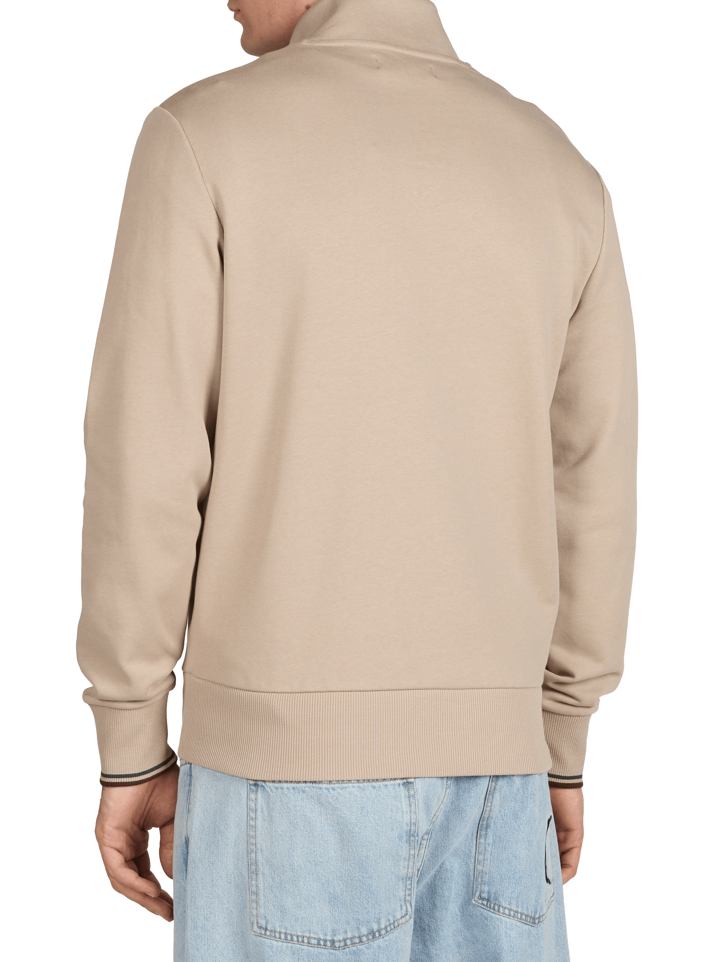 Sweatshirt col montant en coton FRED PERRY Beige