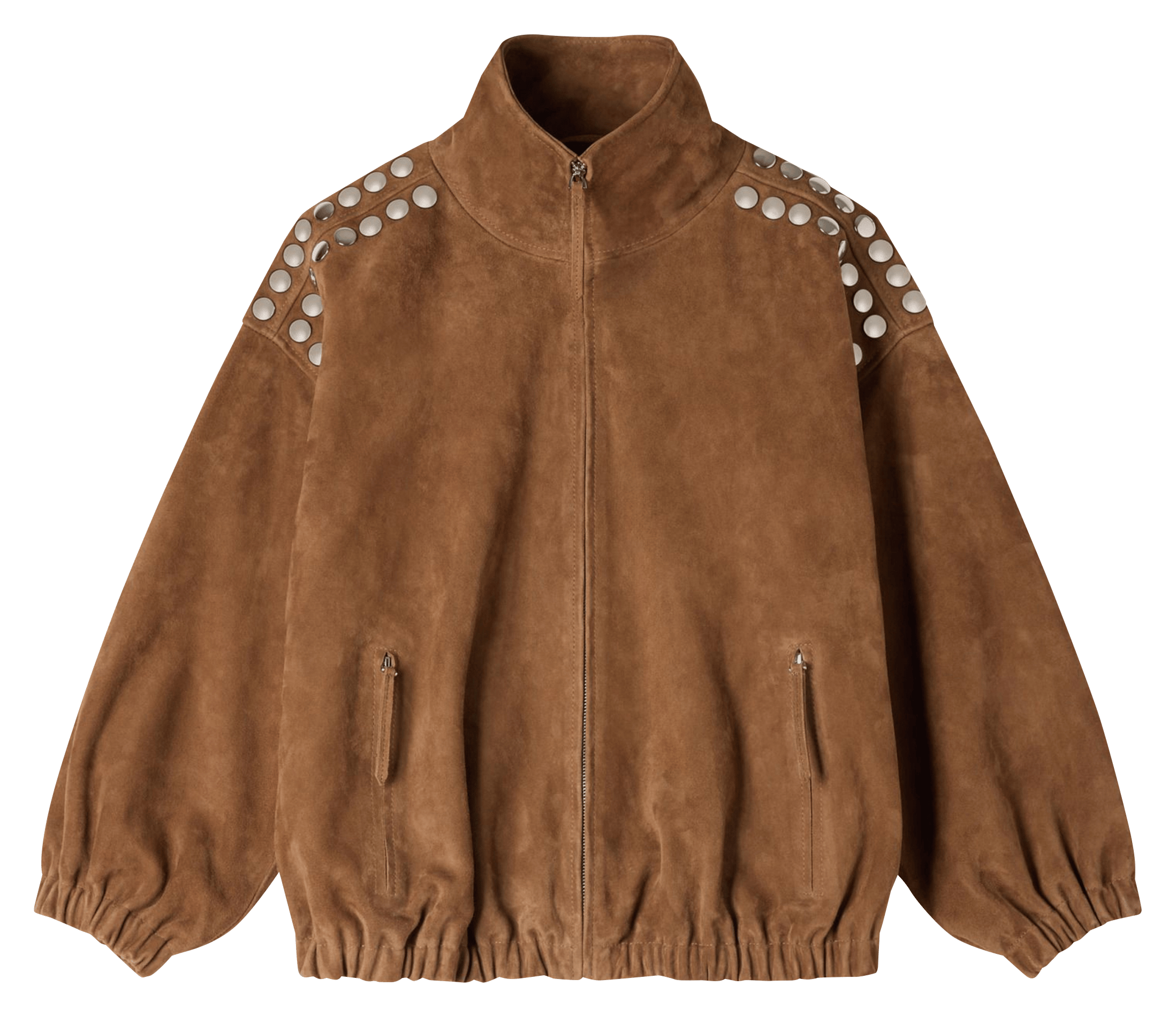 Blouson oversize en cuir SANDRO Marron