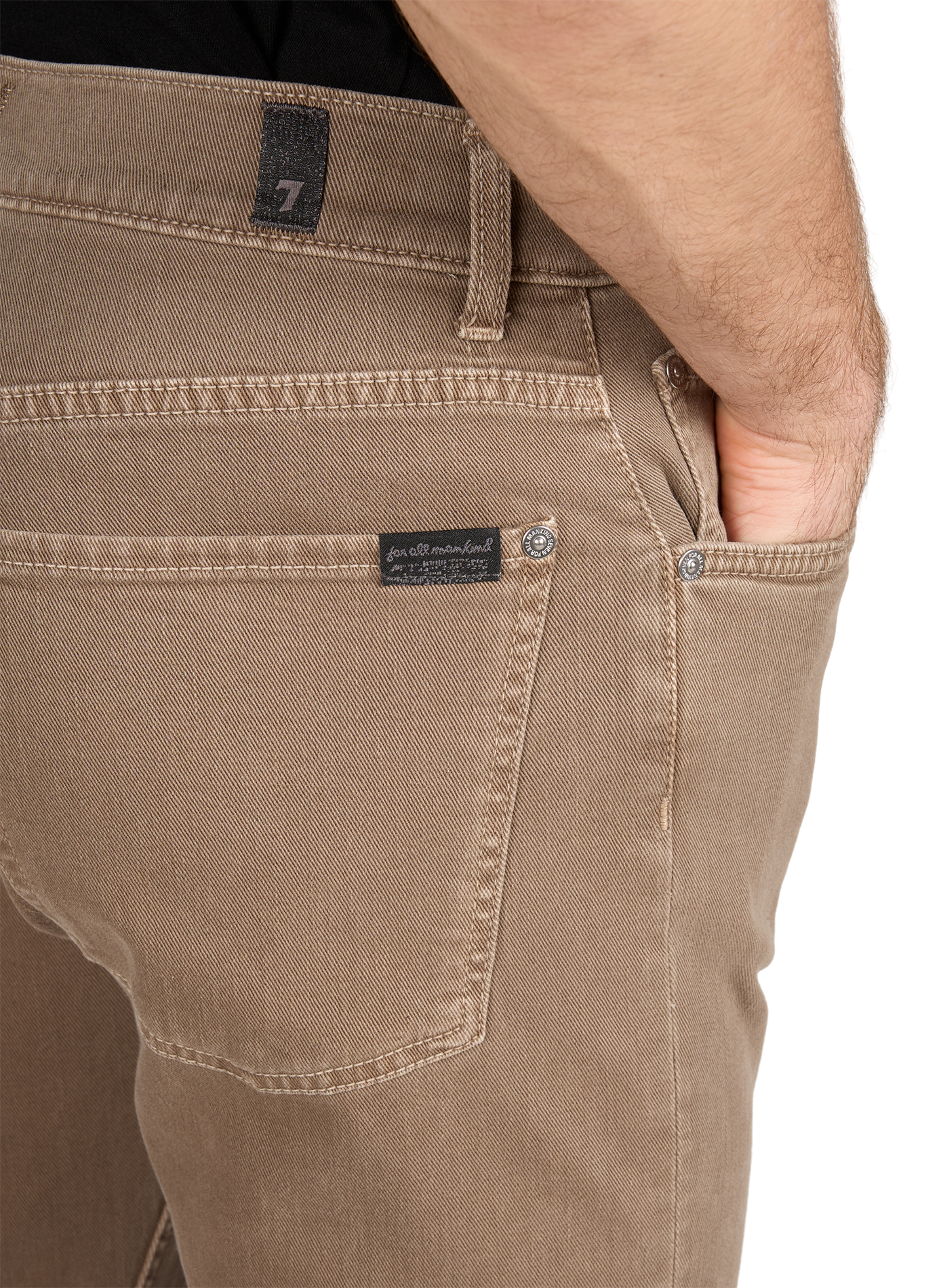 Jeans droit taille normale en coton mélangé 7 FOR ALL MANKIND Marron