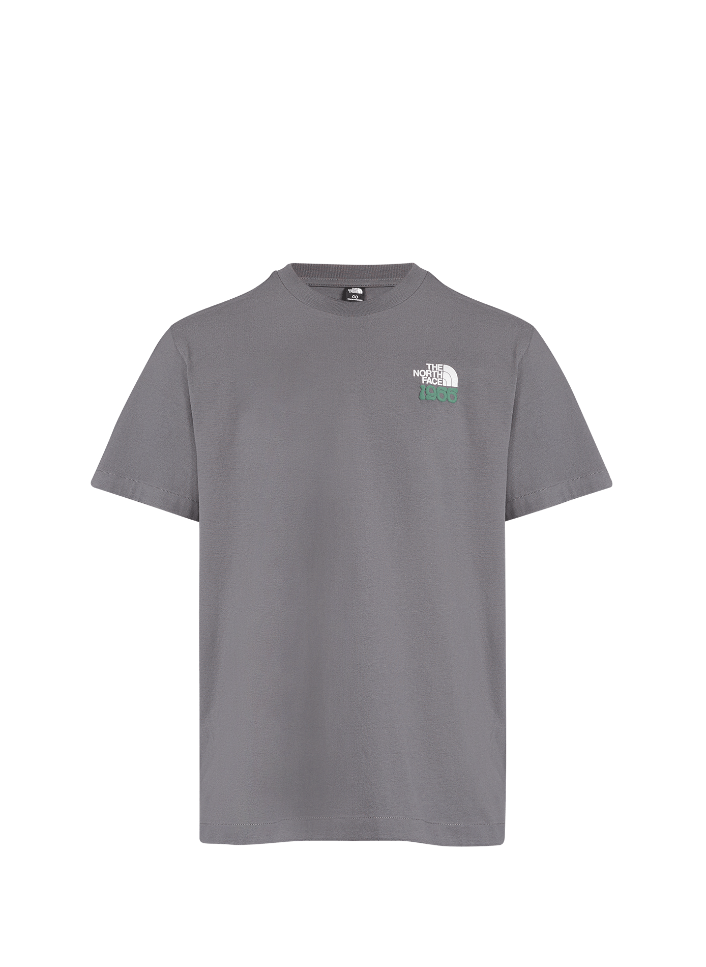 Tee-shirt droit col rond sérigraphié en coton THE NORTH FACE Gris